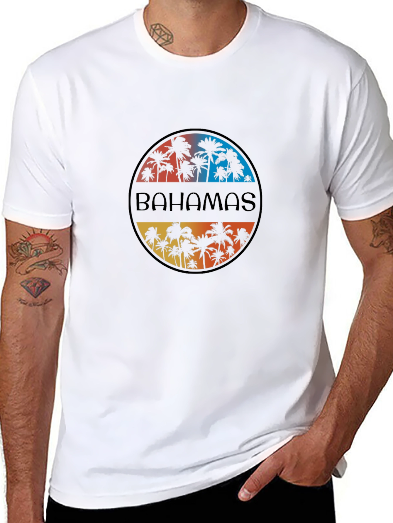 Bahamas Palm Tree T-Shirt - Island Vacation Style