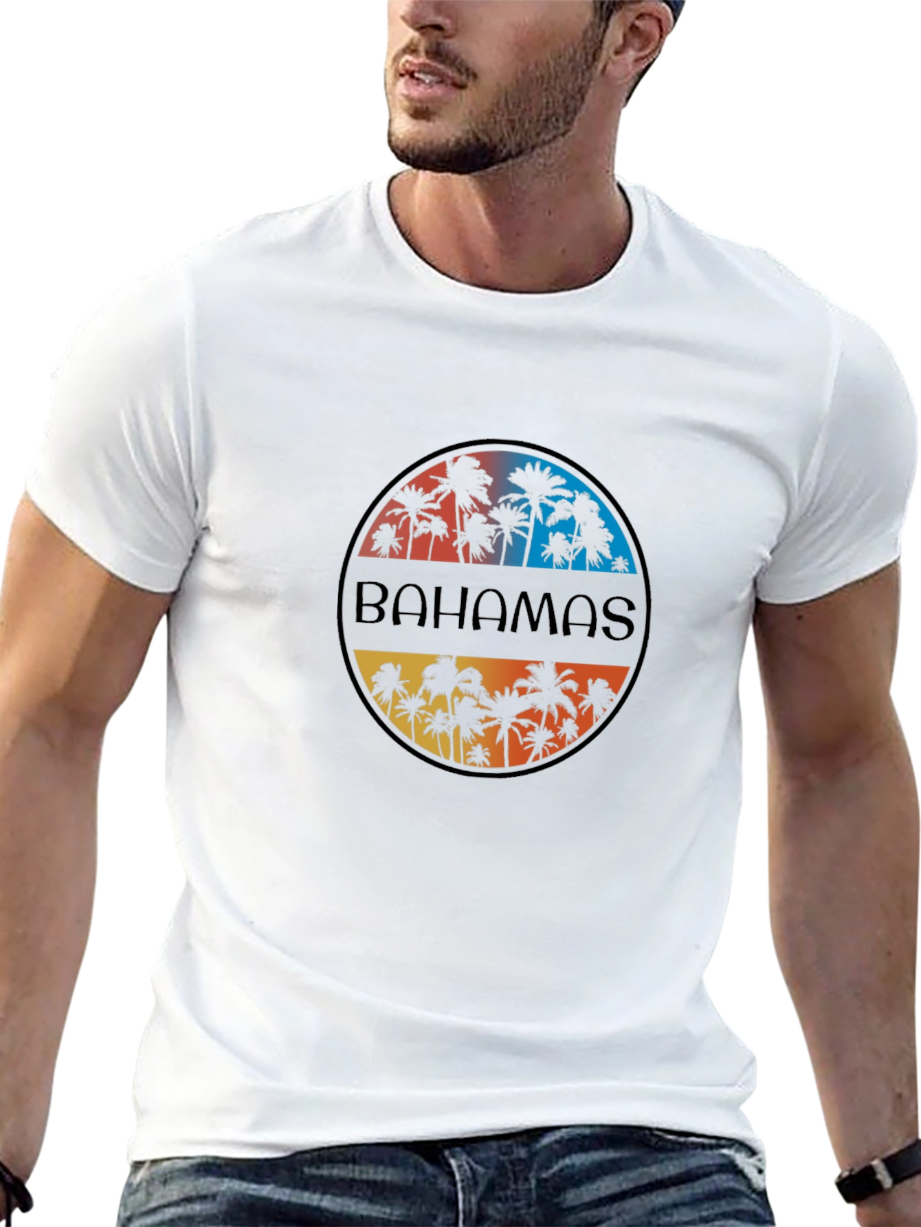 Bahamas Palm Tree T-Shirt - Island Vacation Style
