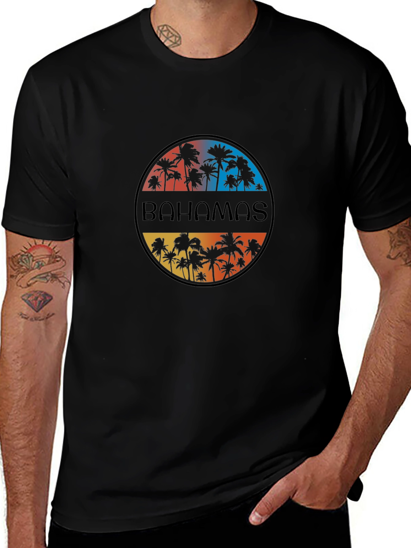 Bahamas Palm Tree T-Shirt - Island Vacation Style