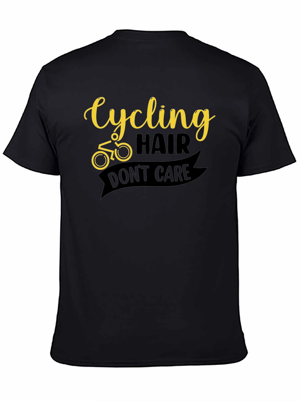 Cycling Hair Dont Care Black Graphic Tee