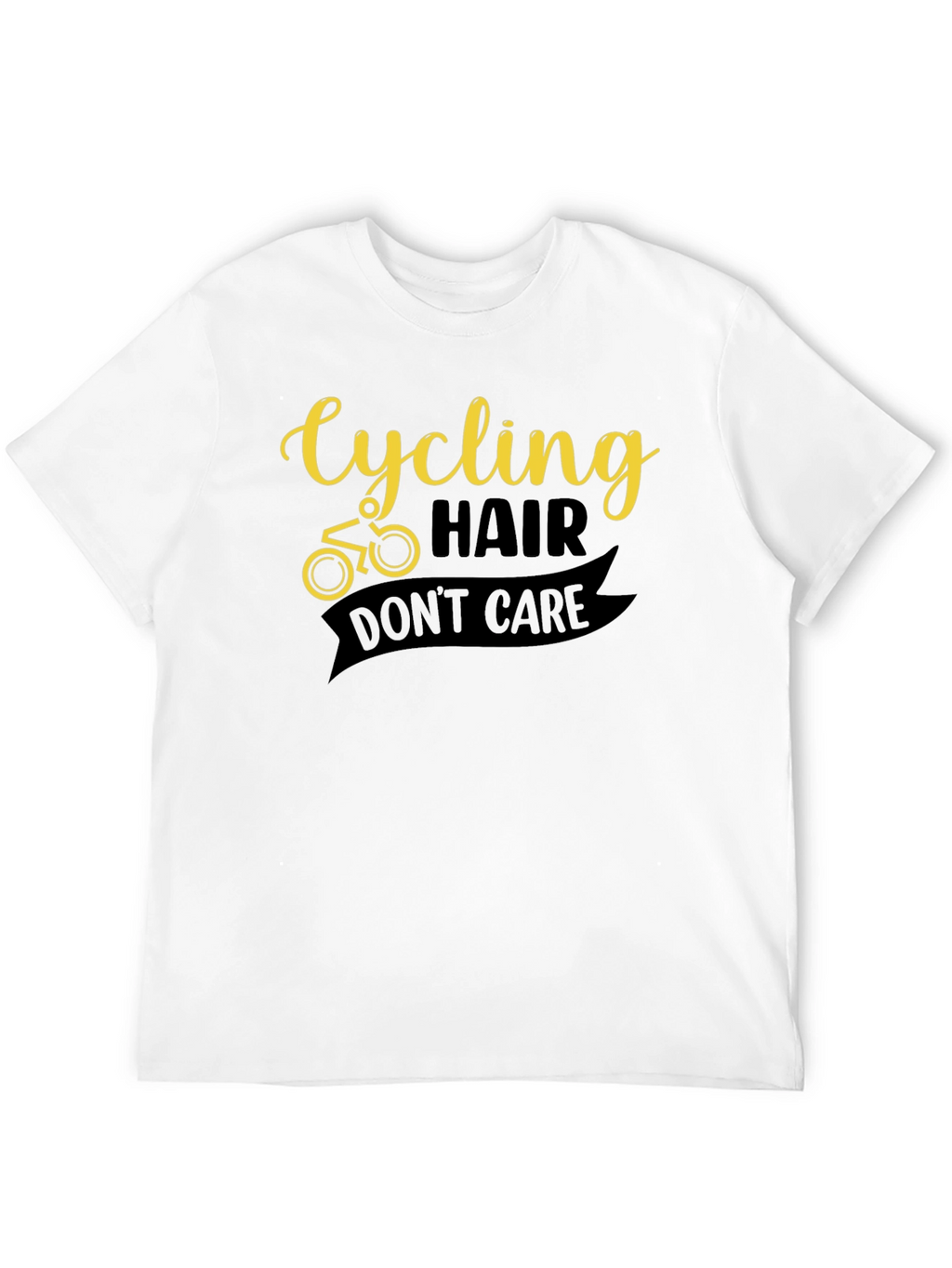 Cycling Hair Dont Care Black Graphic Tee