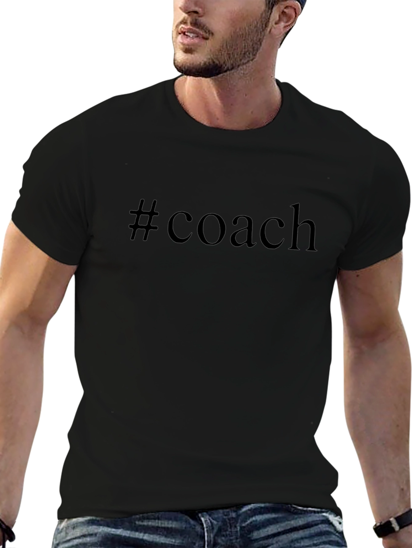 #coach Black Cotton Graphic Tee - Soft & Stylish