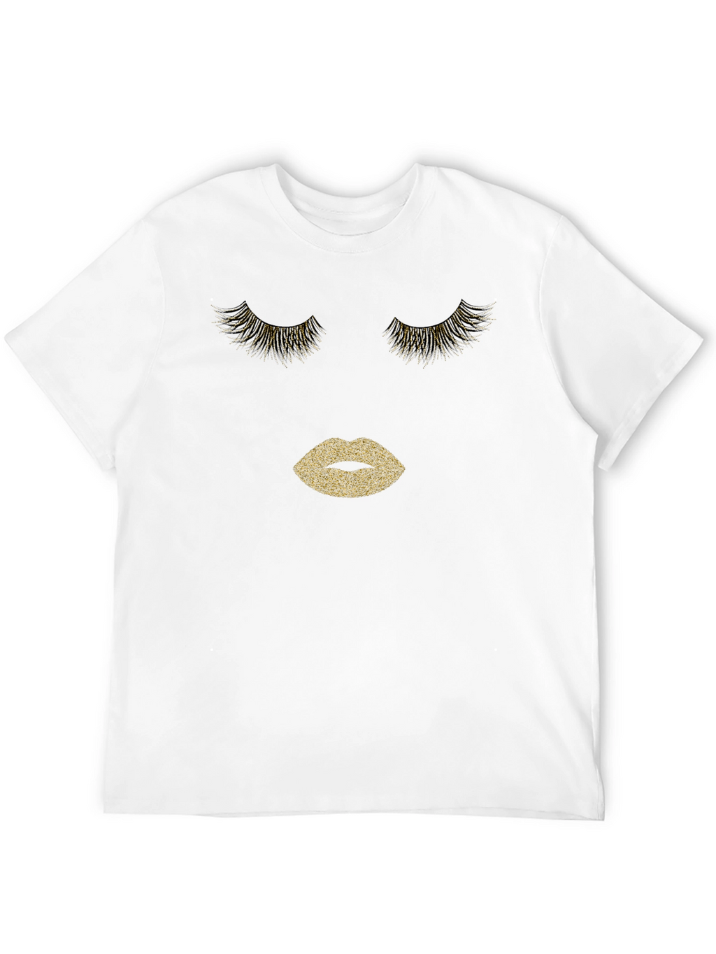 Glamorous Lashes & Lips Graphic Tee - Black