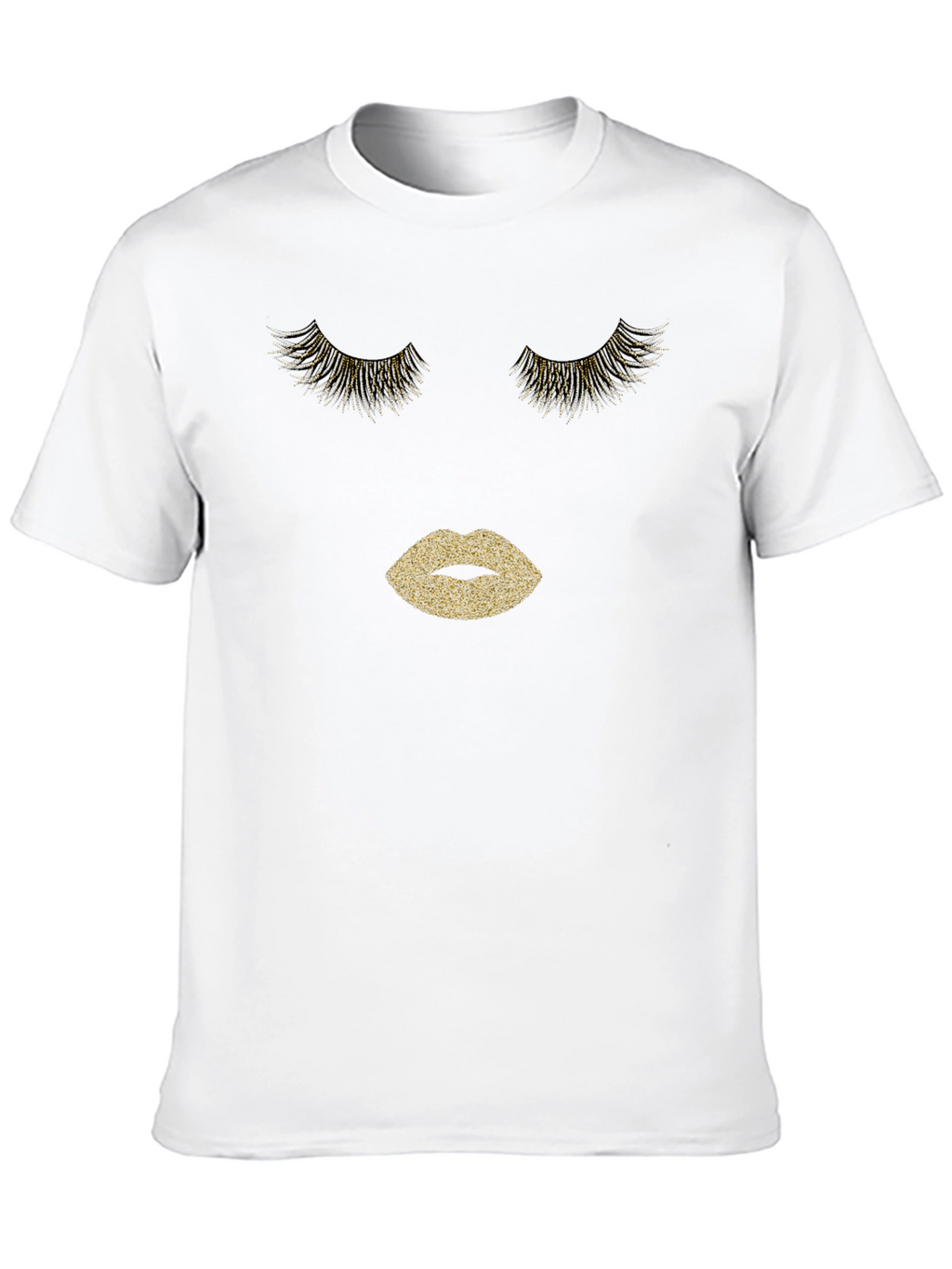 Glamorous Lashes & Lips Graphic Tee - Black