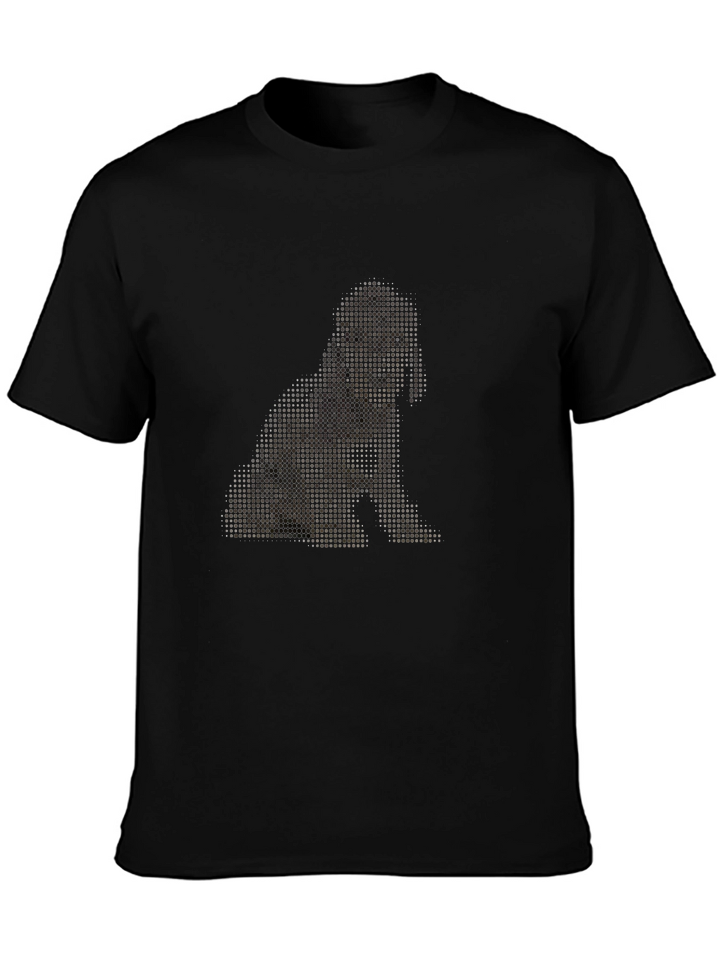 Dog Pixel Art Black T-Shirt