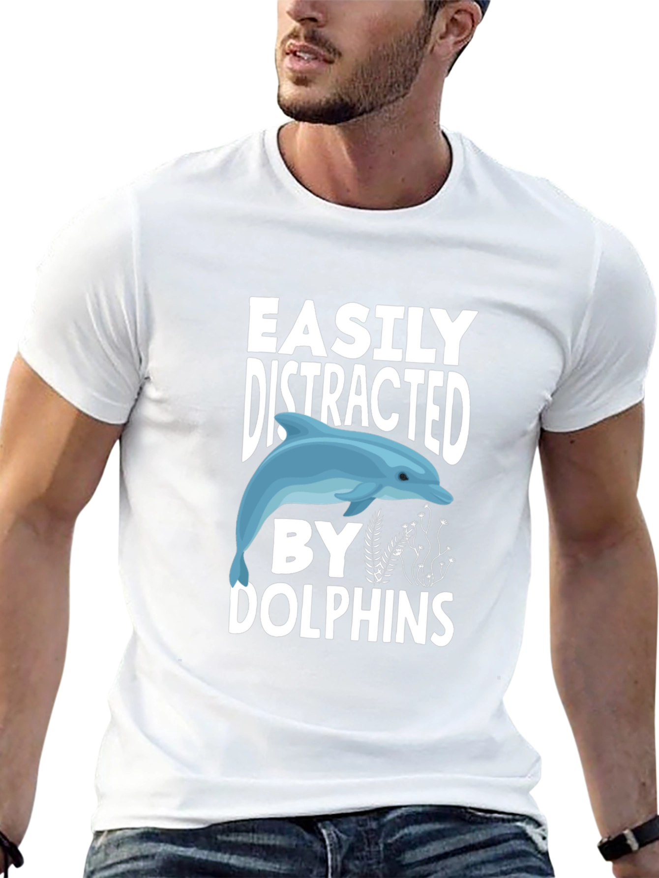 Easily Distracted by Dolphins Graphic Tee
