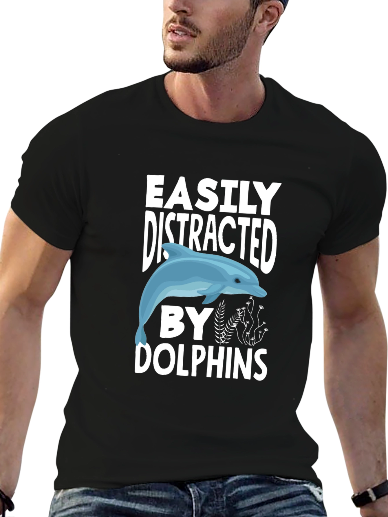Easily Distracted by Dolphins Graphic Tee
