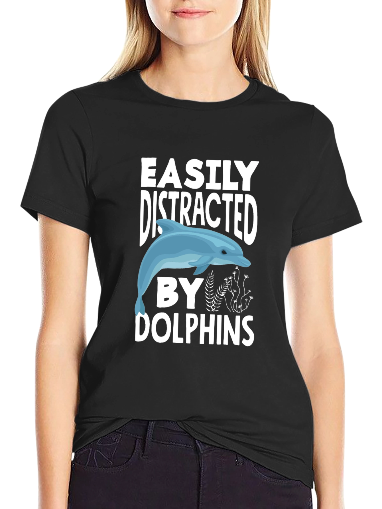 Easily Distracted by Dolphins Graphic Tee