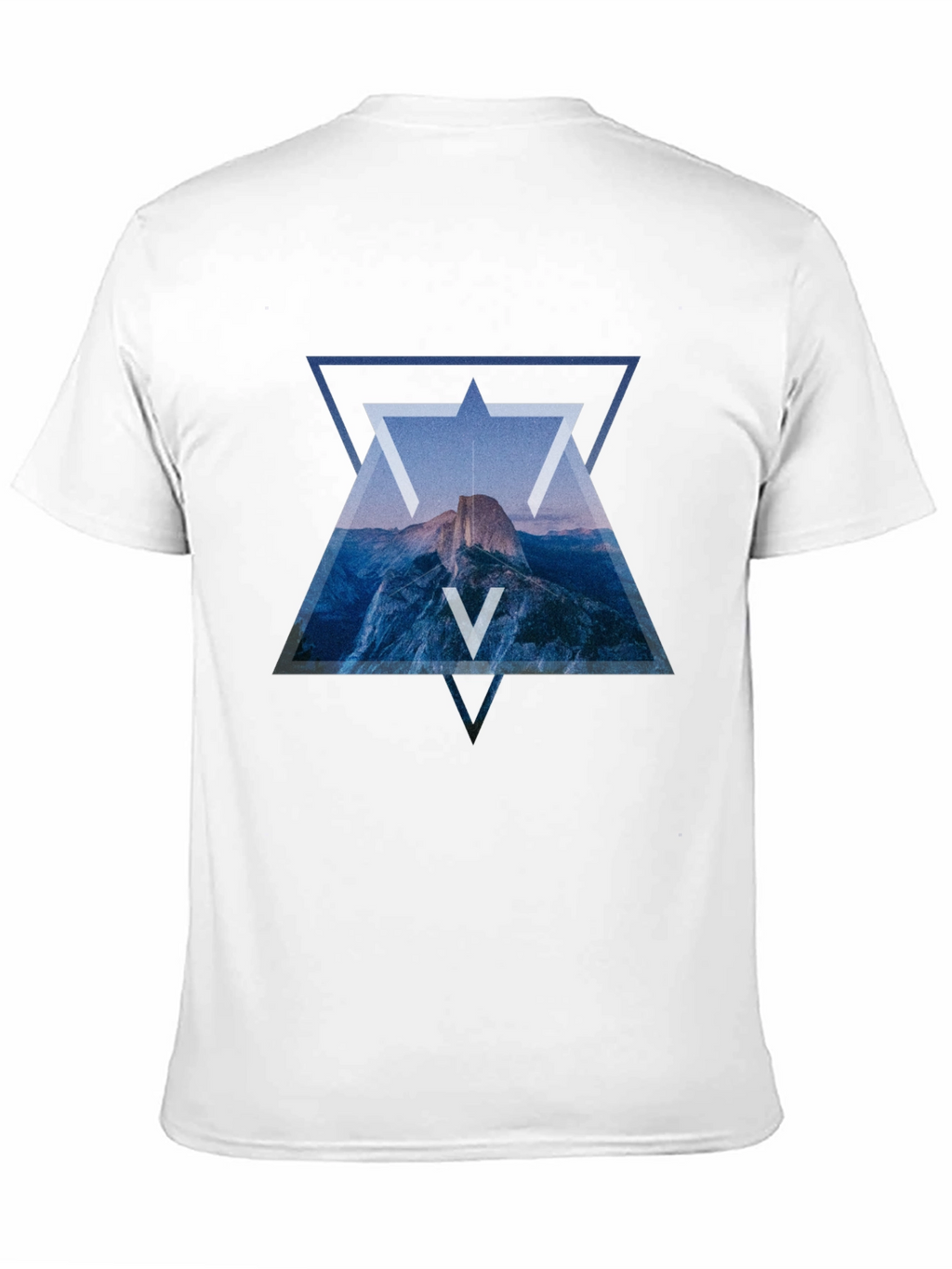 Geometric Mountain Print Black T-Shirt
