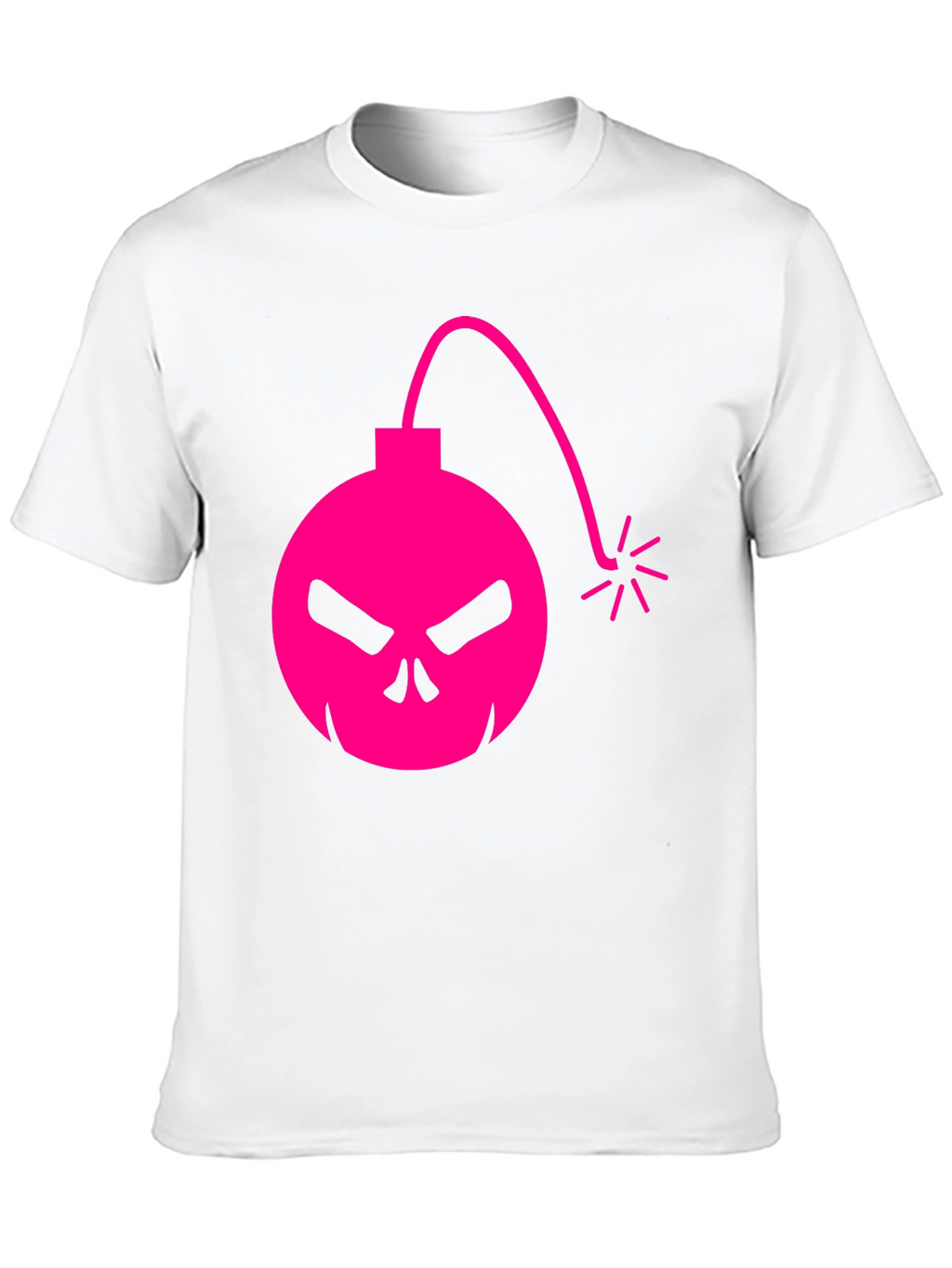Skull Bomb Graphic Tee - Bold Pink Design