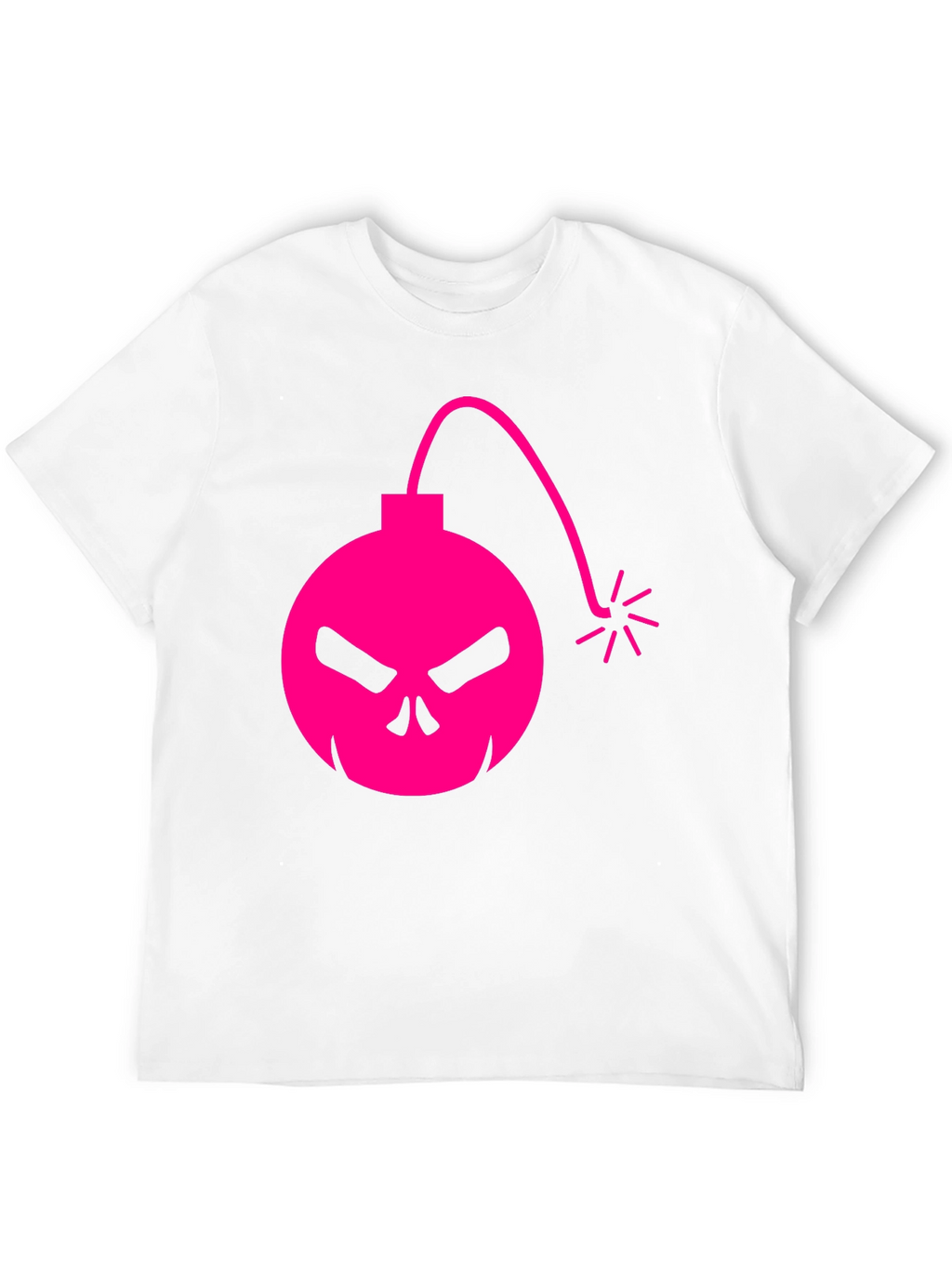 Skull Bomb Graphic Tee - Bold Pink Design