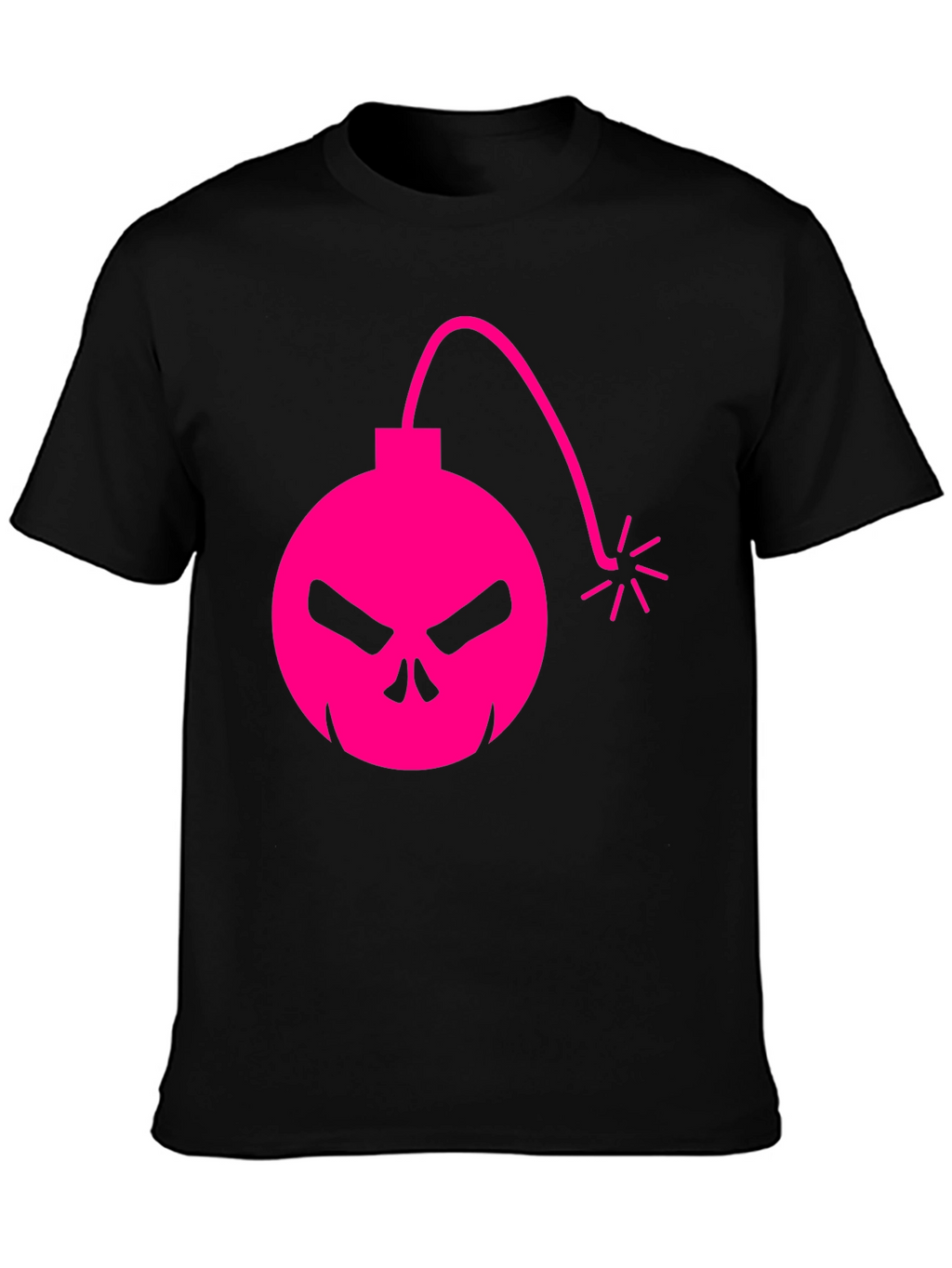 Skull Bomb Graphic Tee - Bold Pink Design