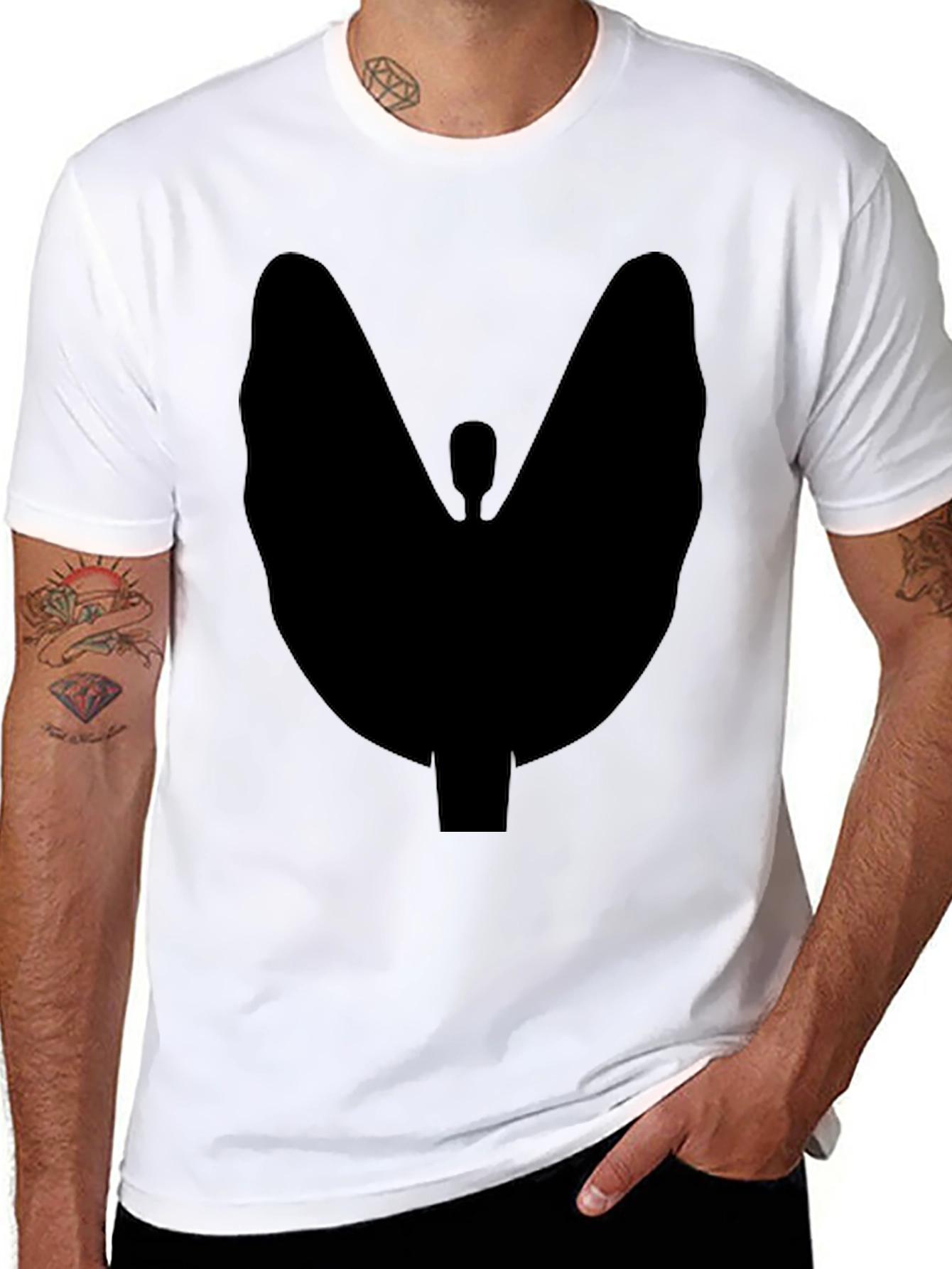 Abstract Silhouette Graphic Tee - Modern Casual Style