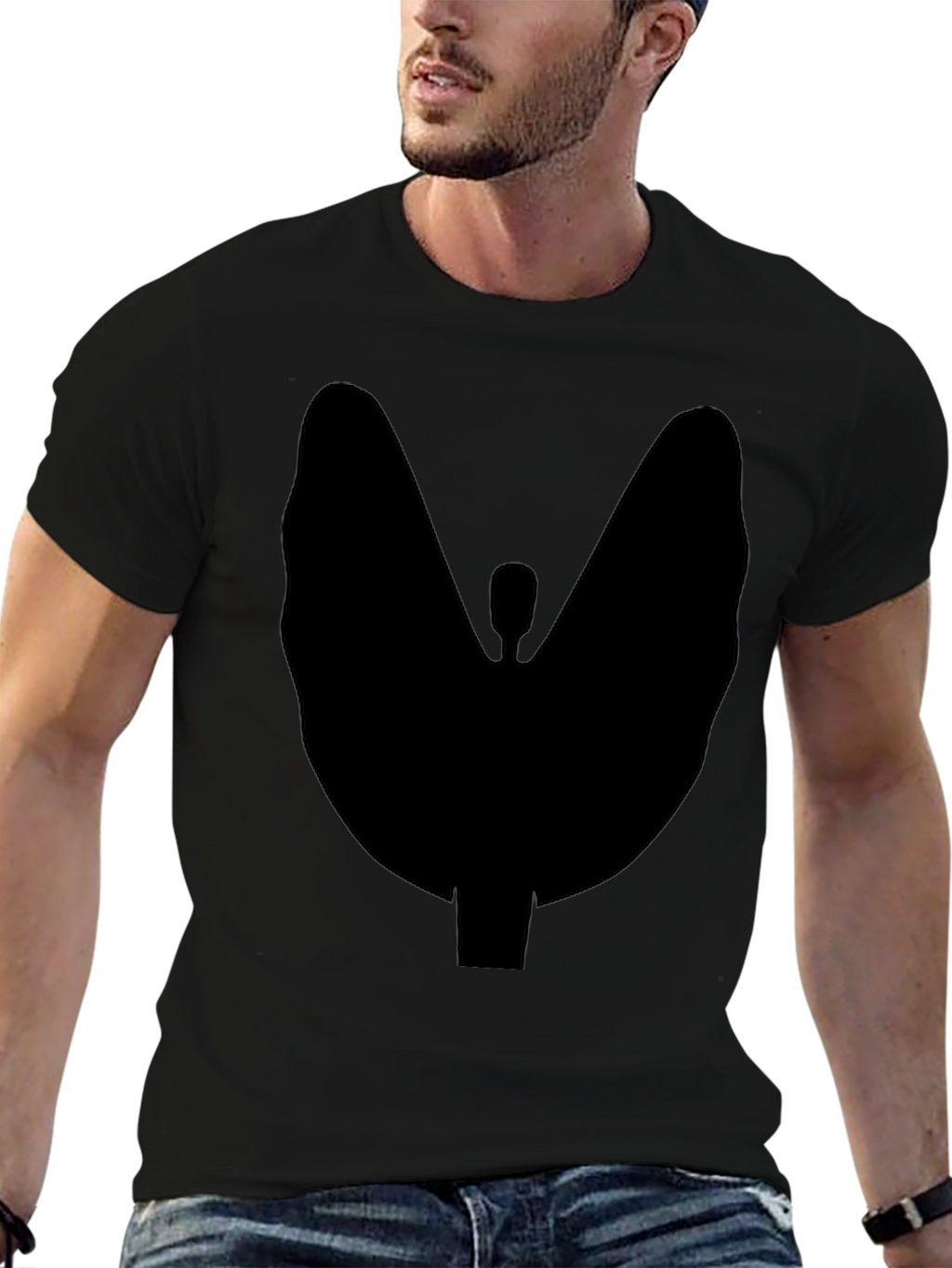 Abstract Silhouette Graphic Tee - Modern Casual Style