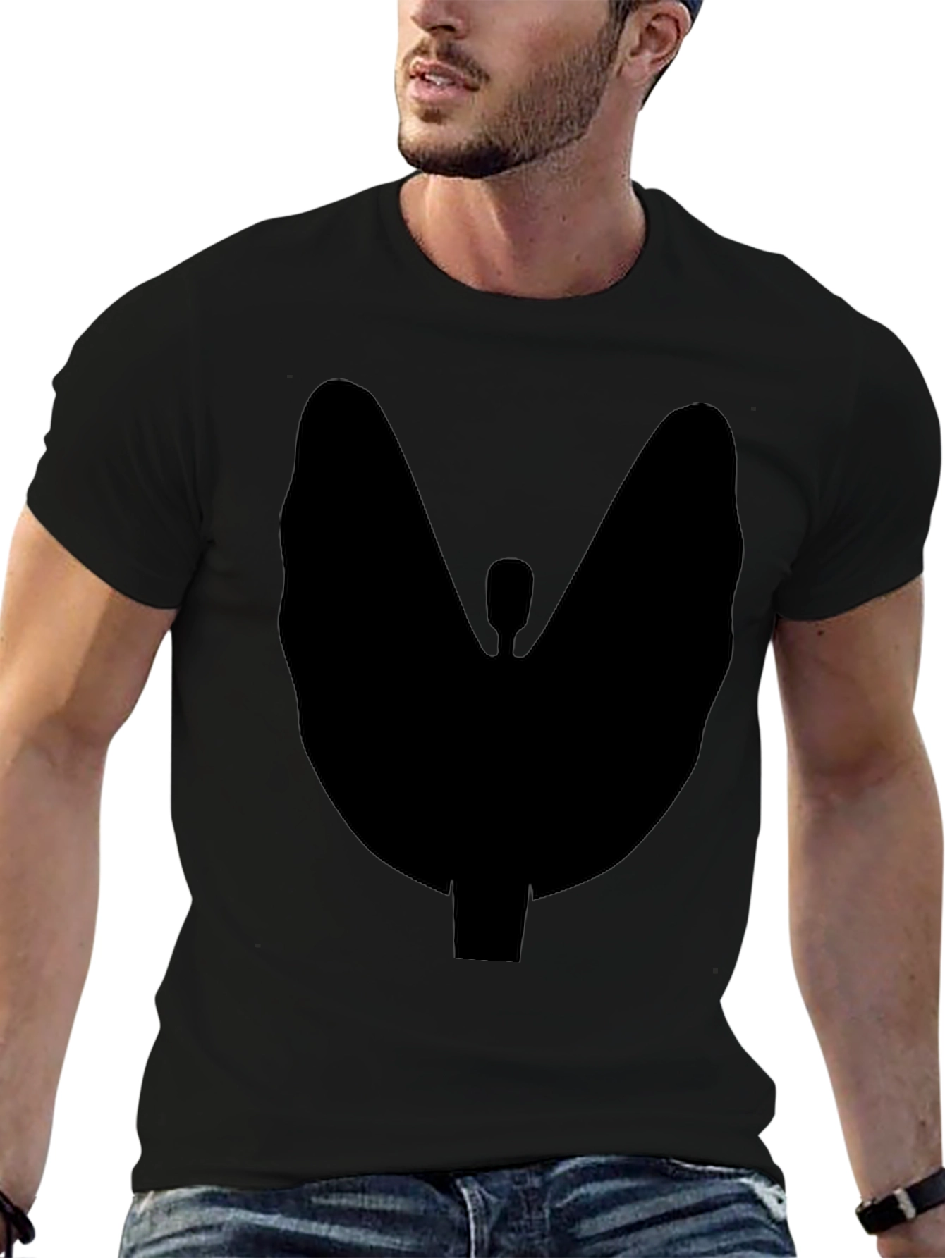 Abstract Silhouette Graphic Tee - Modern Casual Style