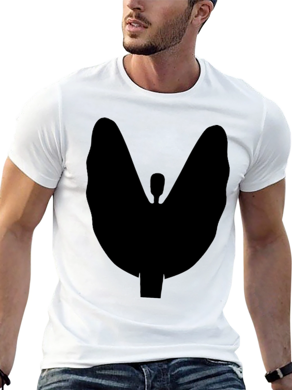 Abstract Silhouette Graphic Tee - Modern Casual Style