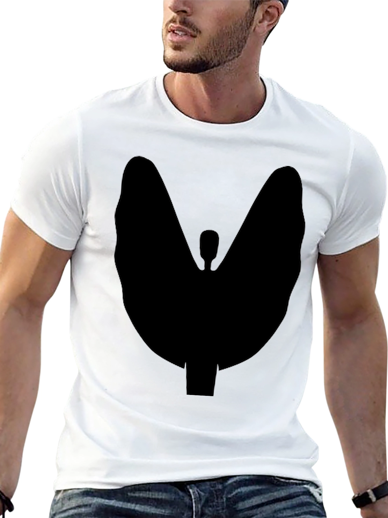 Abstract Silhouette Graphic Tee - Modern Casual Style