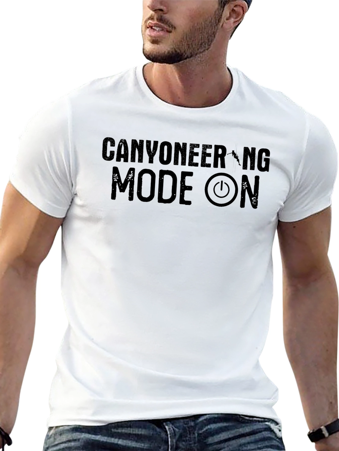 Canyoneering Mode On Black T-Shirt