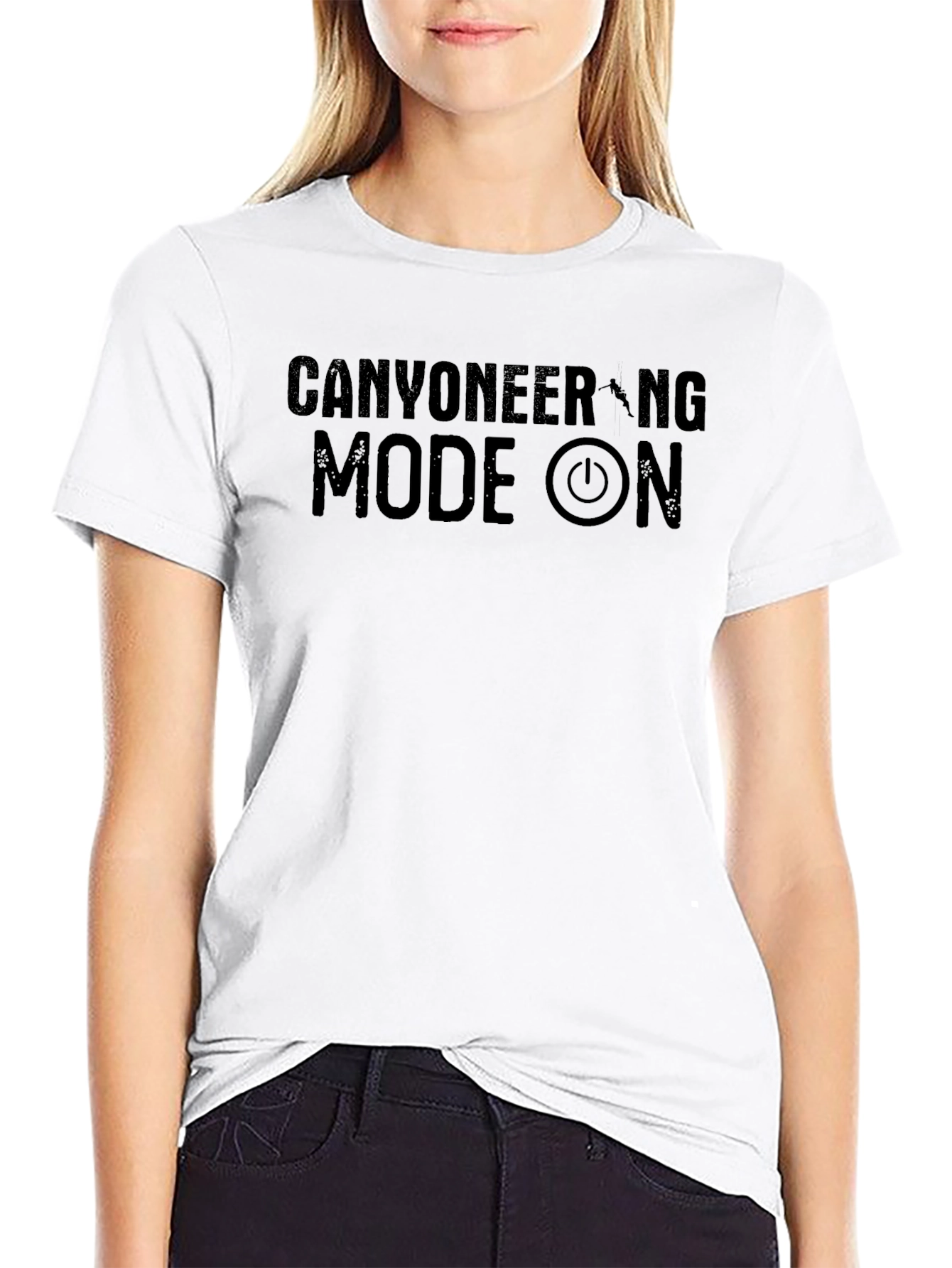 Canyoneering Mode On Black T-Shirt