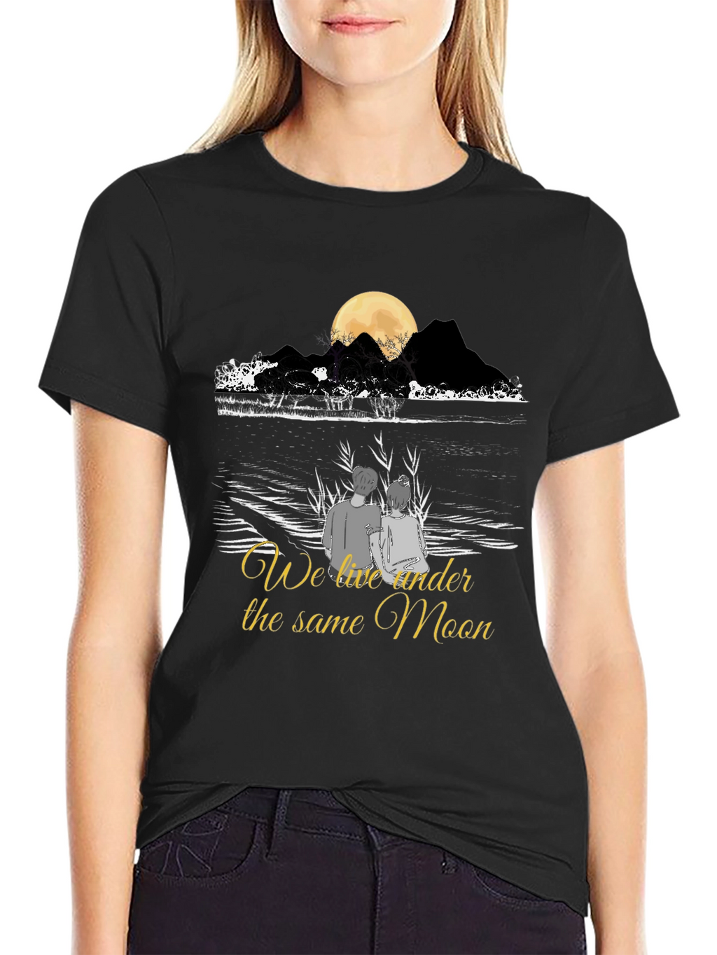 Romantic Moonlit Couple T-Shirt