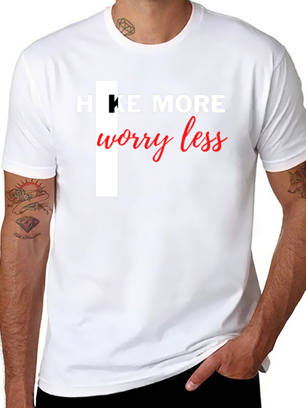 Hike More Worry Less Black Tee