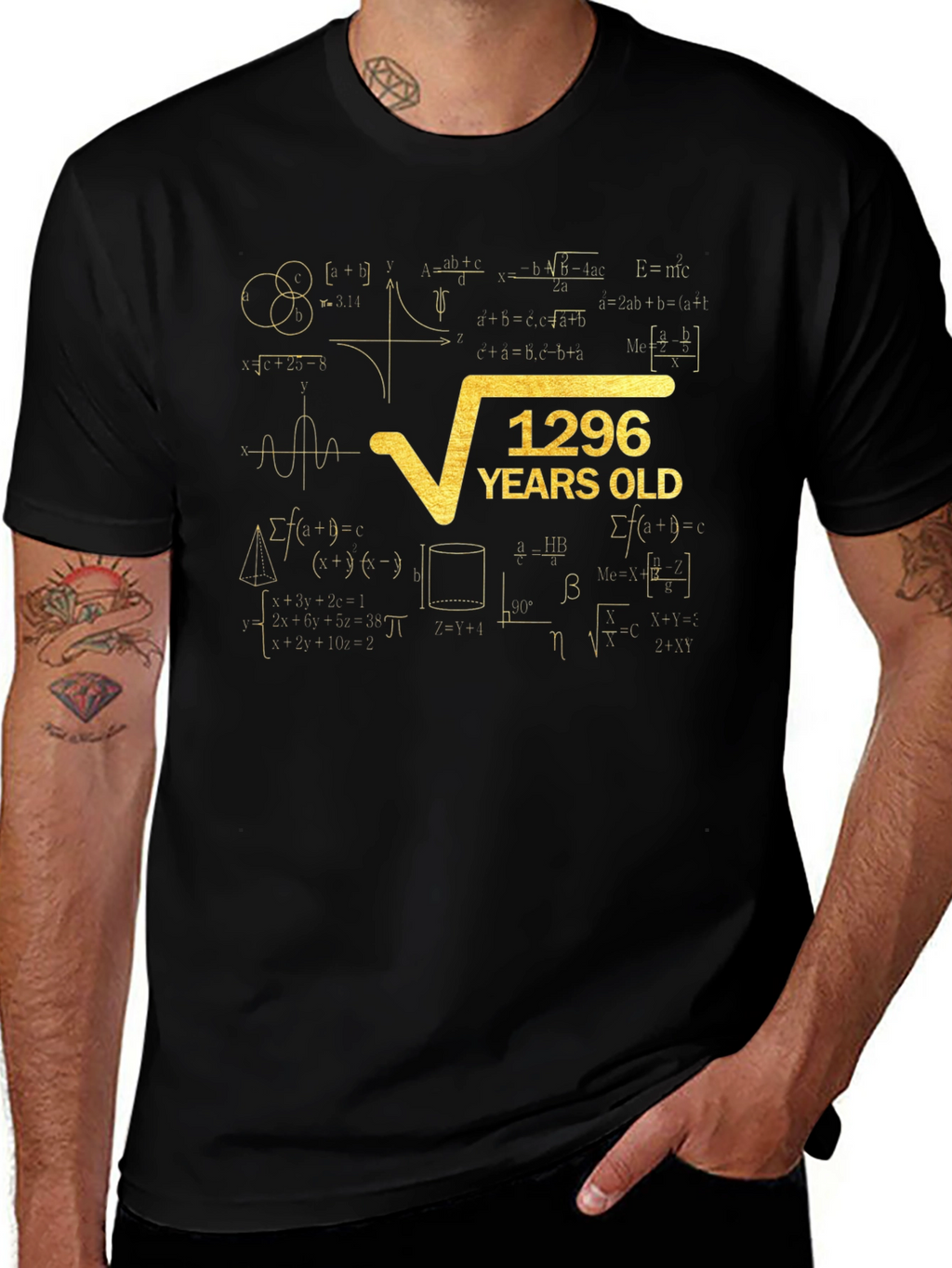 1296 Years Old Math Formula T-Shirt