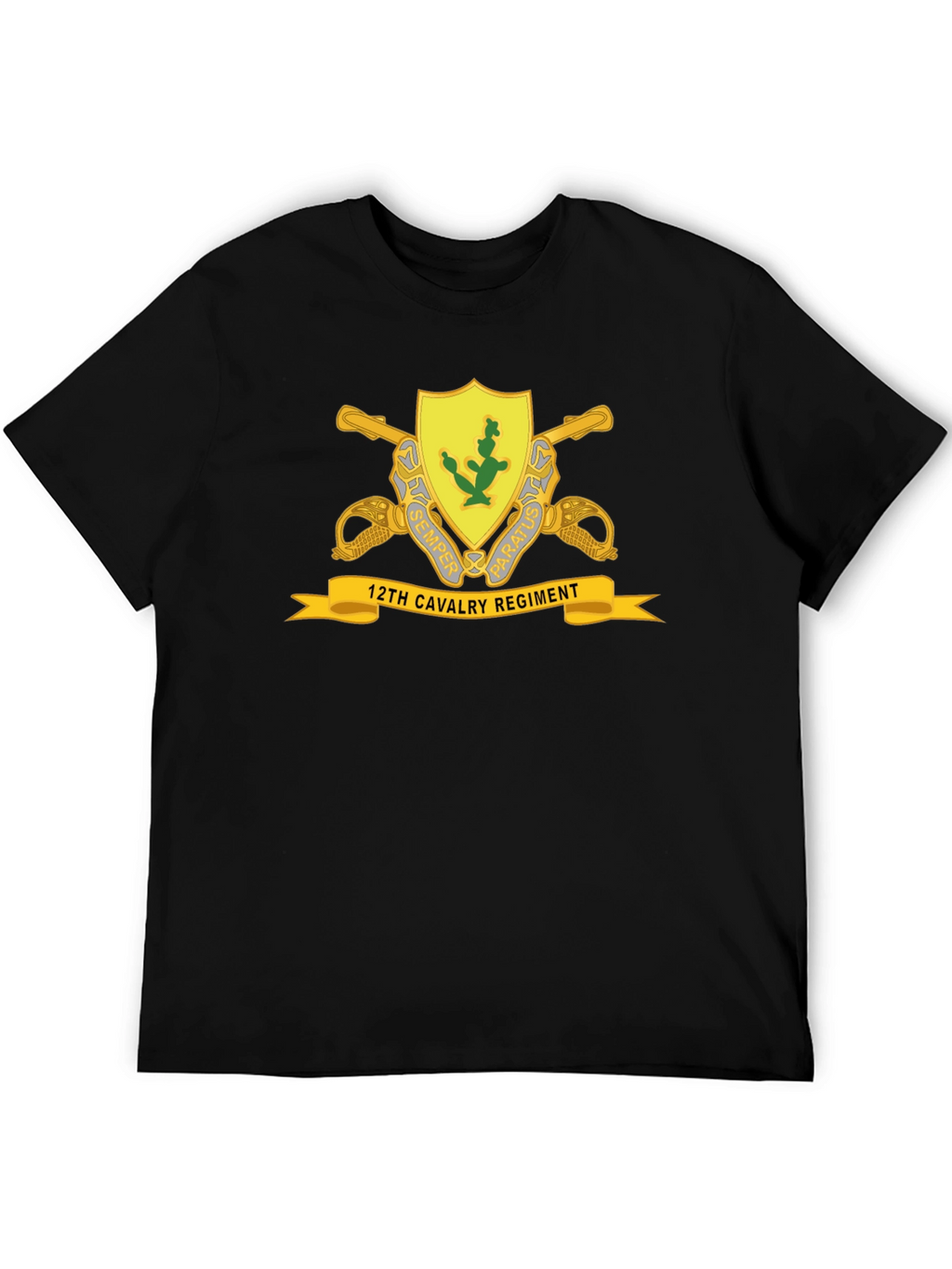 12th Cavalry Regiment Black T-Shirt