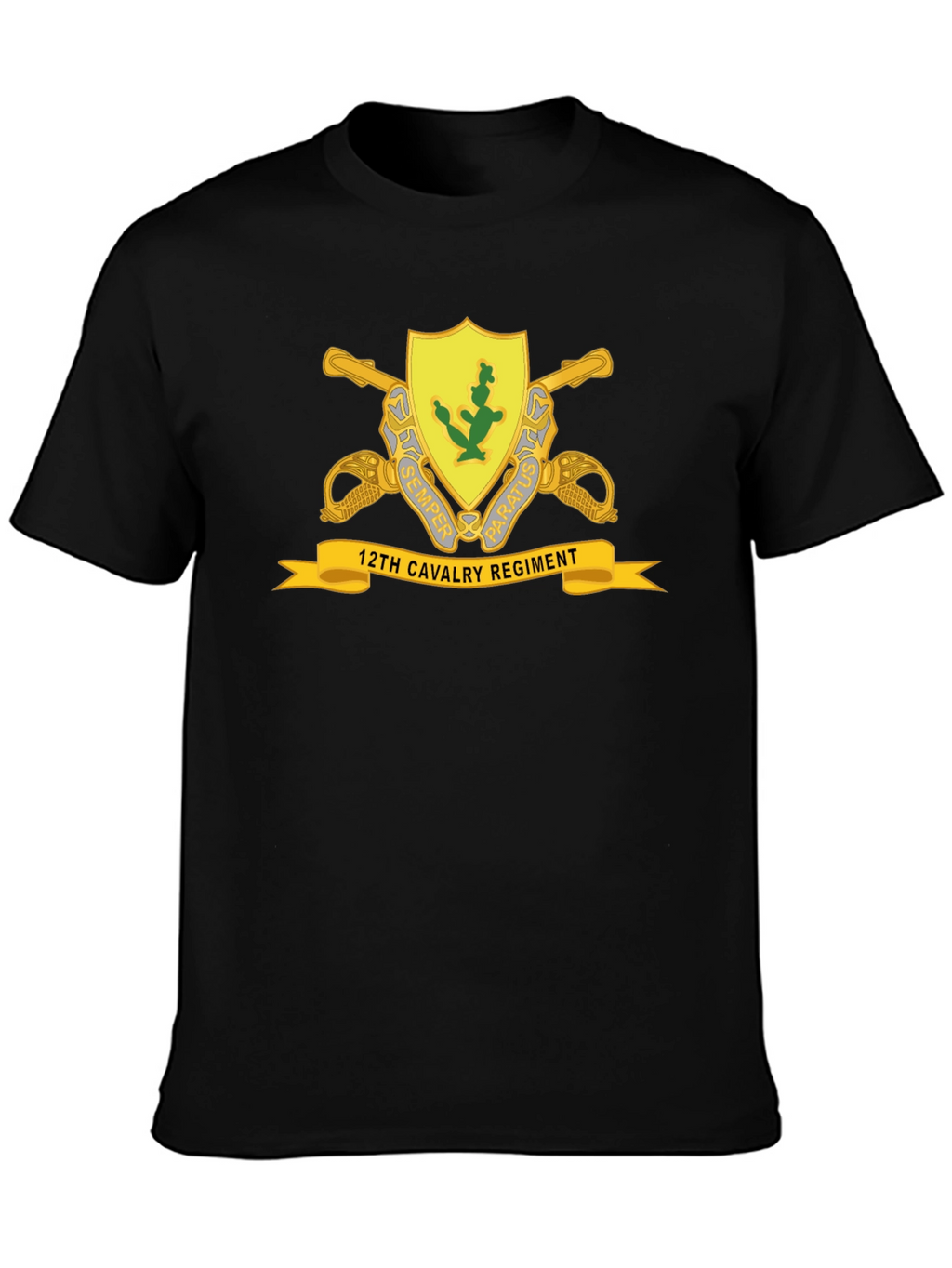 12th Cavalry Regiment Black T-Shirt