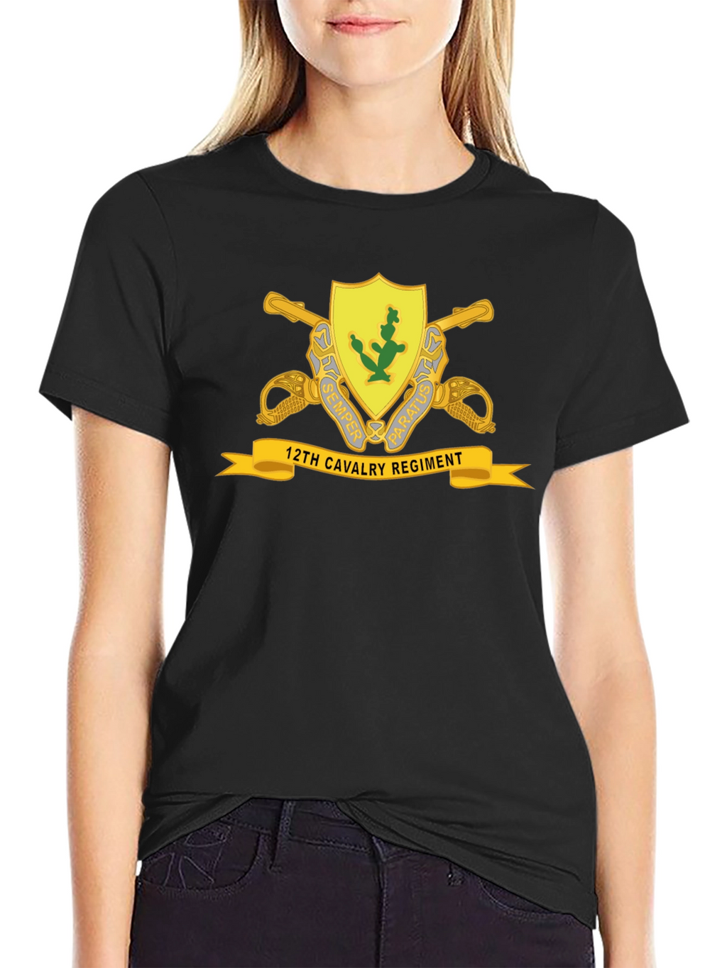 12th Cavalry Regiment Black T-Shirt