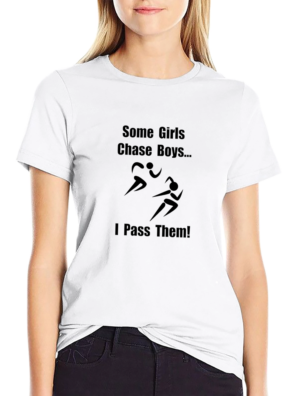 Funny Running T-Shirt - Some Girls Chase Boys
