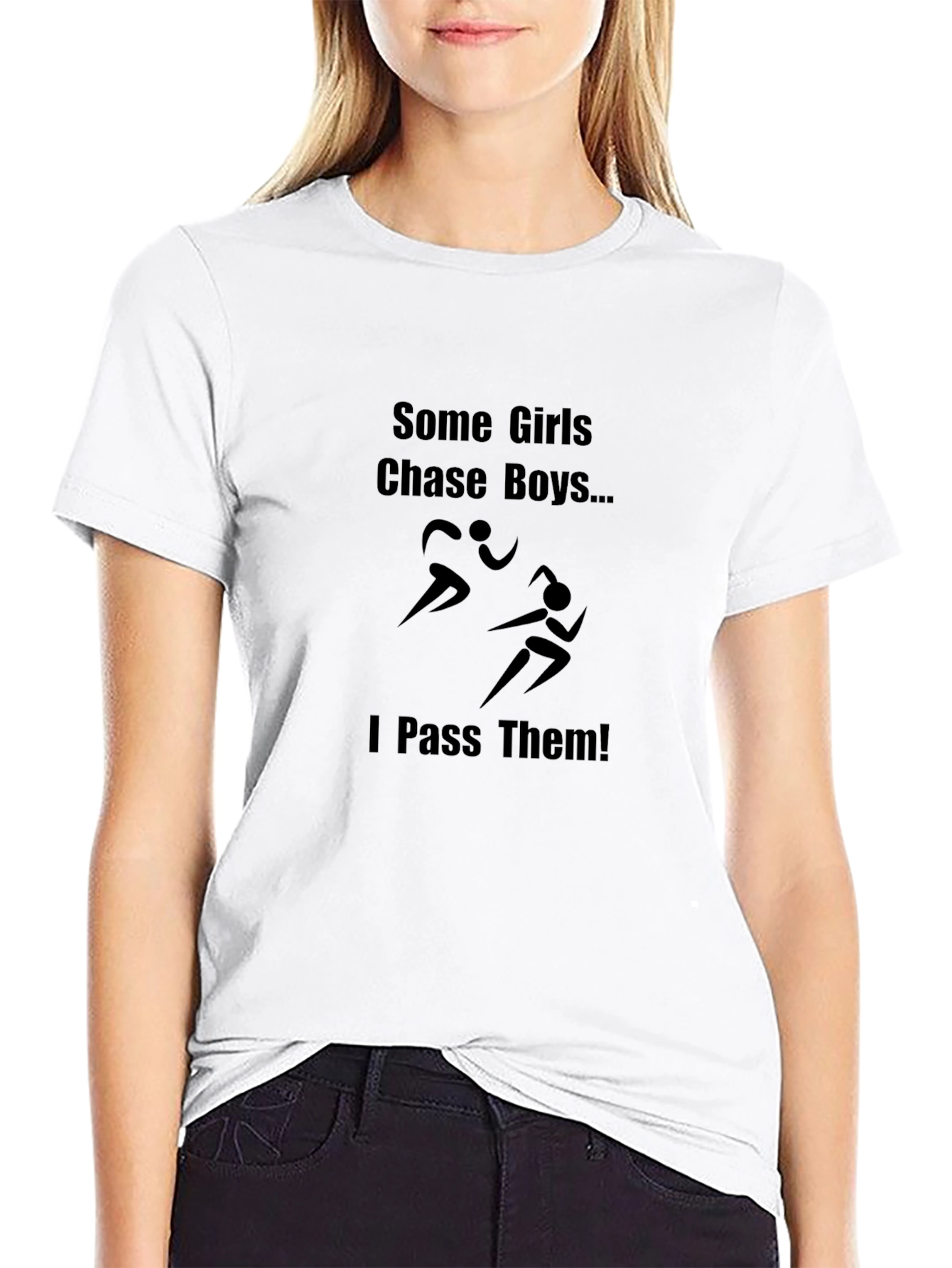 Funny Running T-Shirt - Some Girls Chase Boys