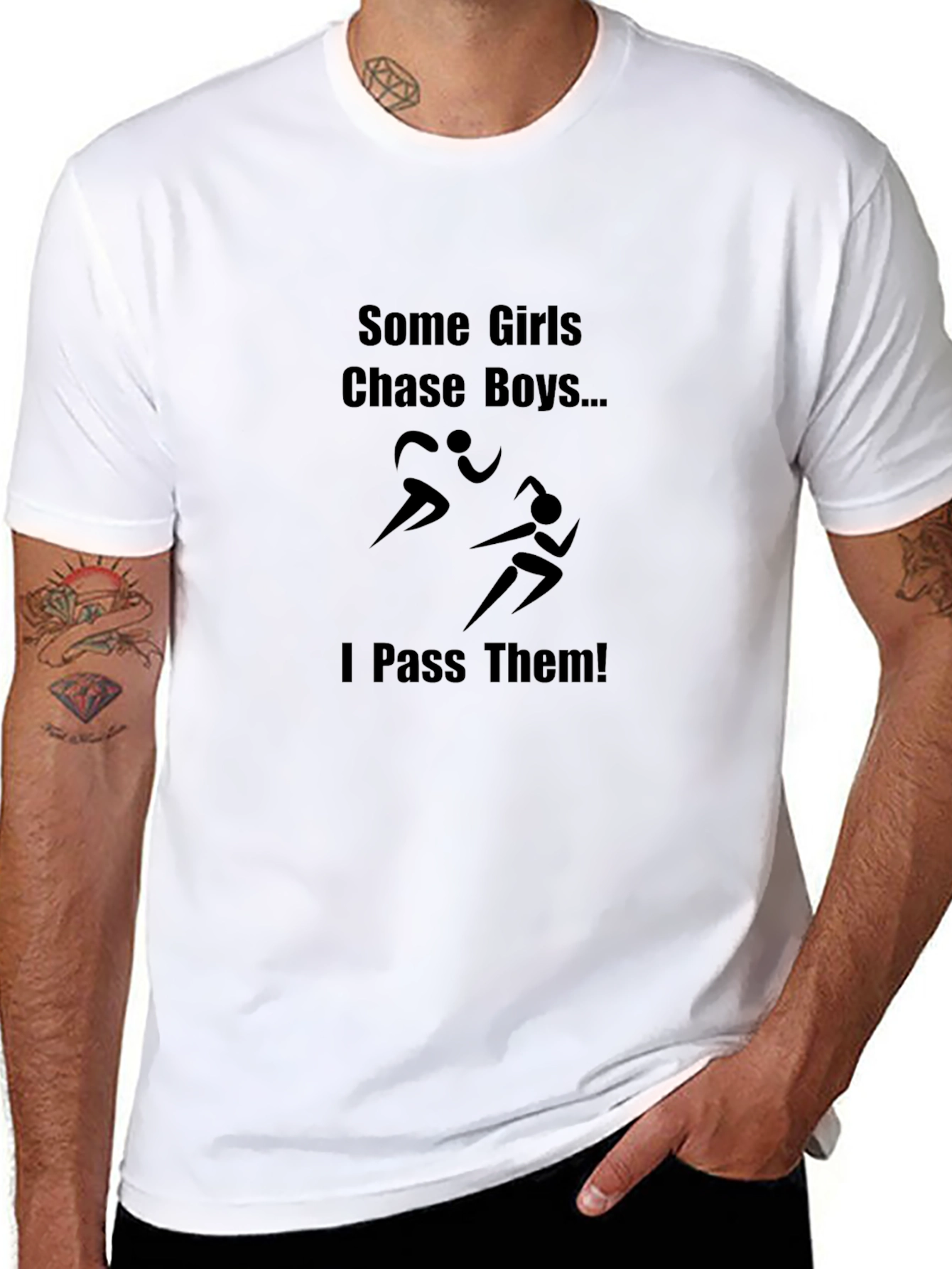 Funny Running T-Shirt - Some Girls Chase Boys