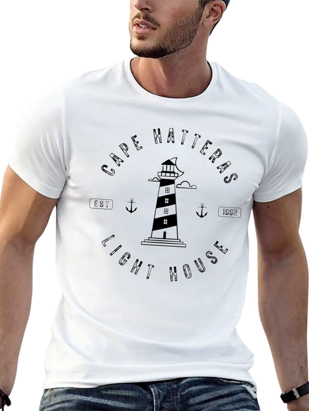 Cape Hatteras Lighthouse Graphic Tee - Black