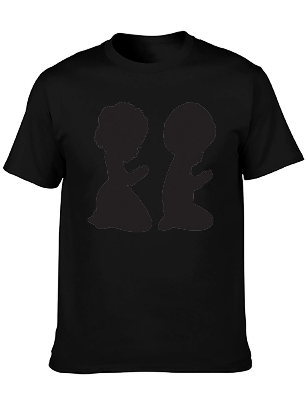 Praying Afro Kids Graphic Tee - Black