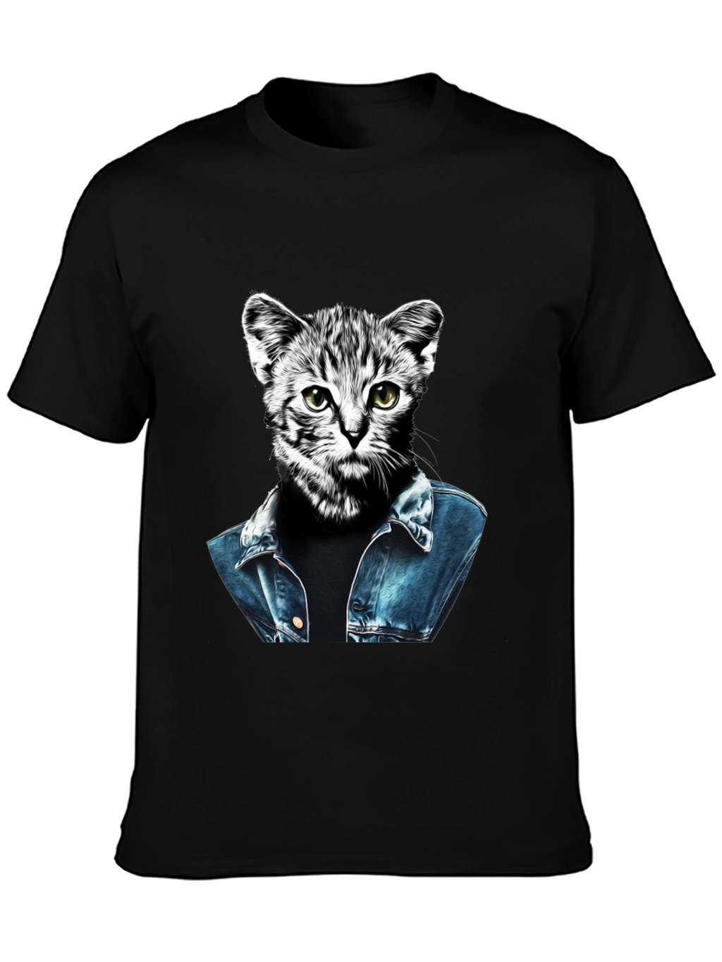 Cool Cat Denim Jacket T-Shirt