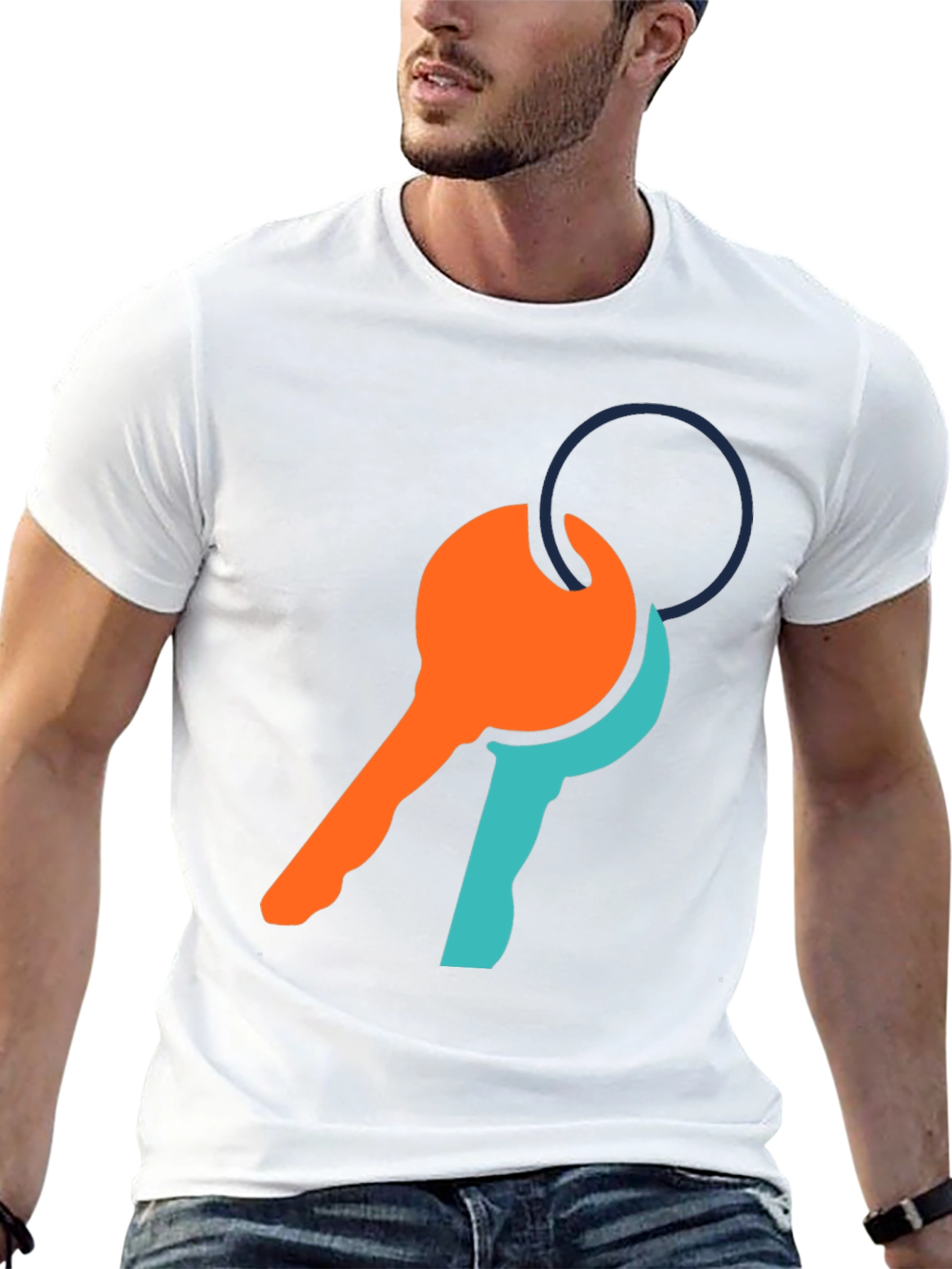 Modern Key Graphic Tee - Casual Comfort