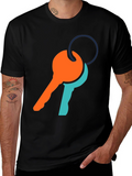 Modern Key Graphic Tee - Casual Comfort