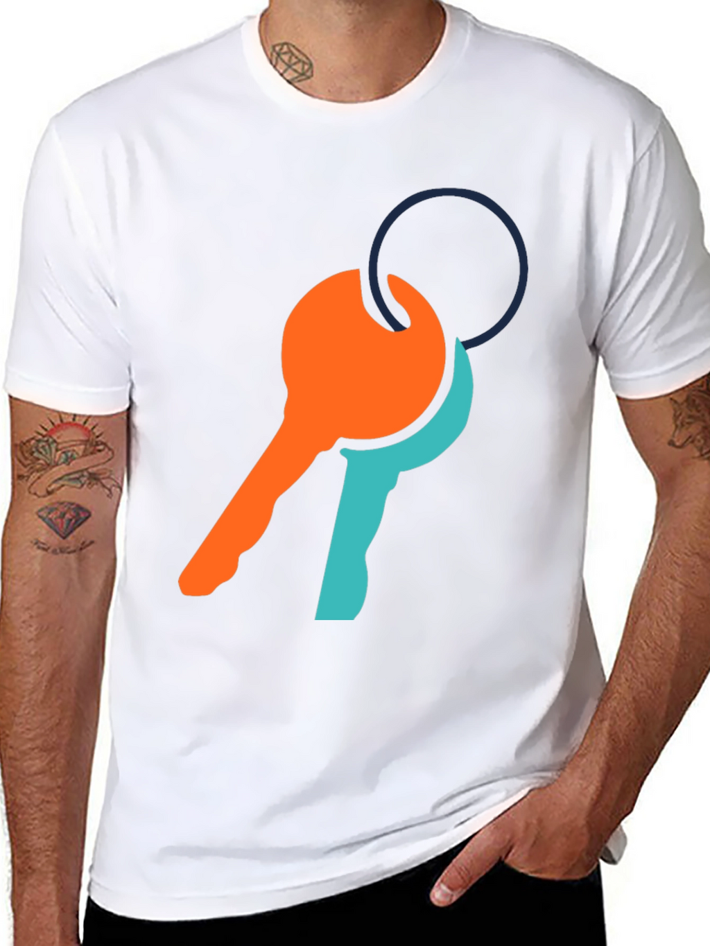 Modern Key Graphic Tee - Casual Comfort