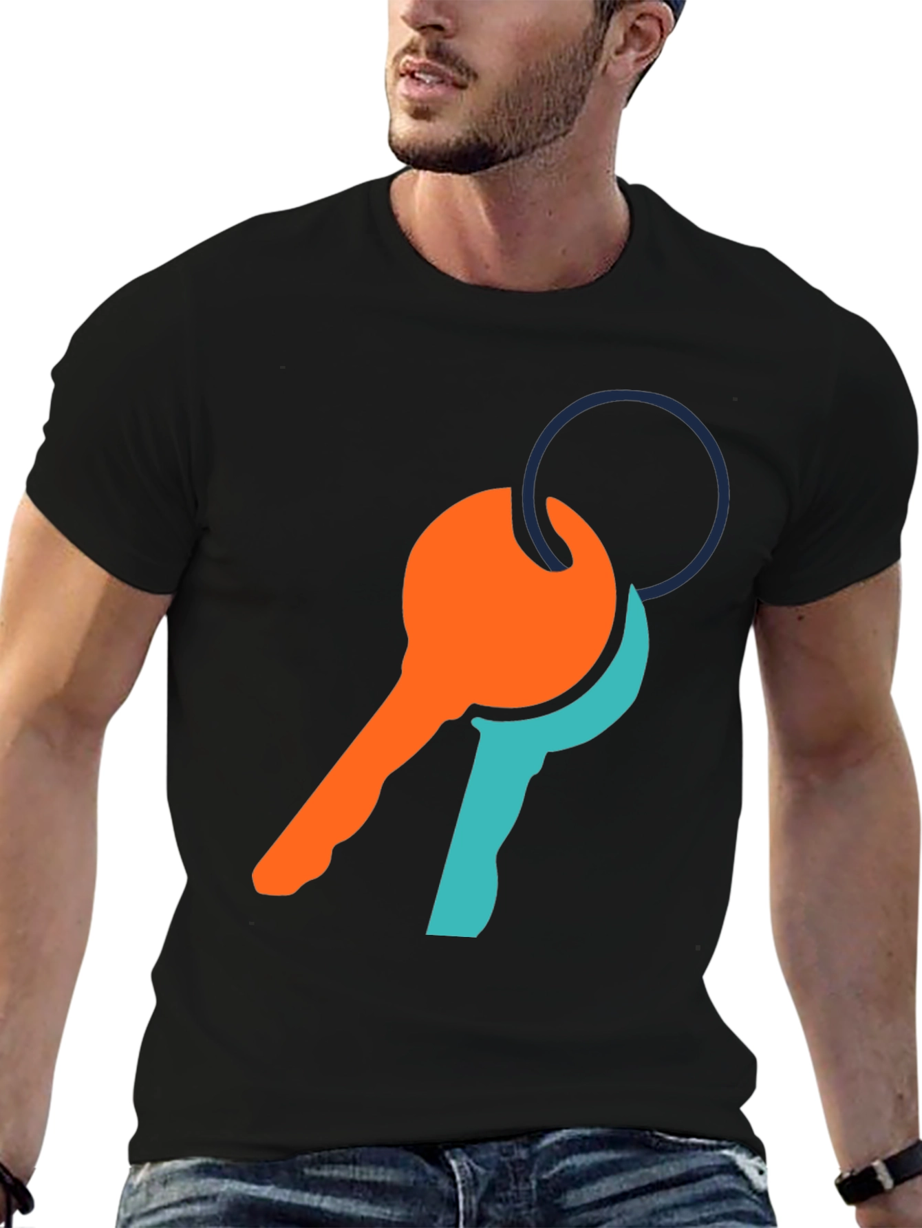 Modern Key Graphic Tee - Casual Comfort