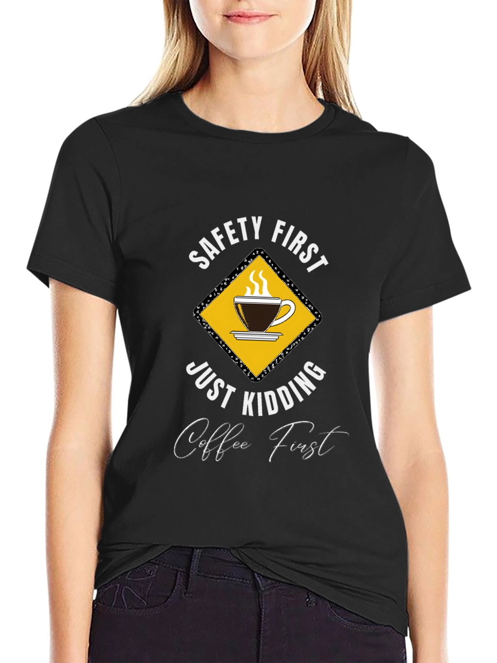 Funny Coffee First Graphic T-Shirt