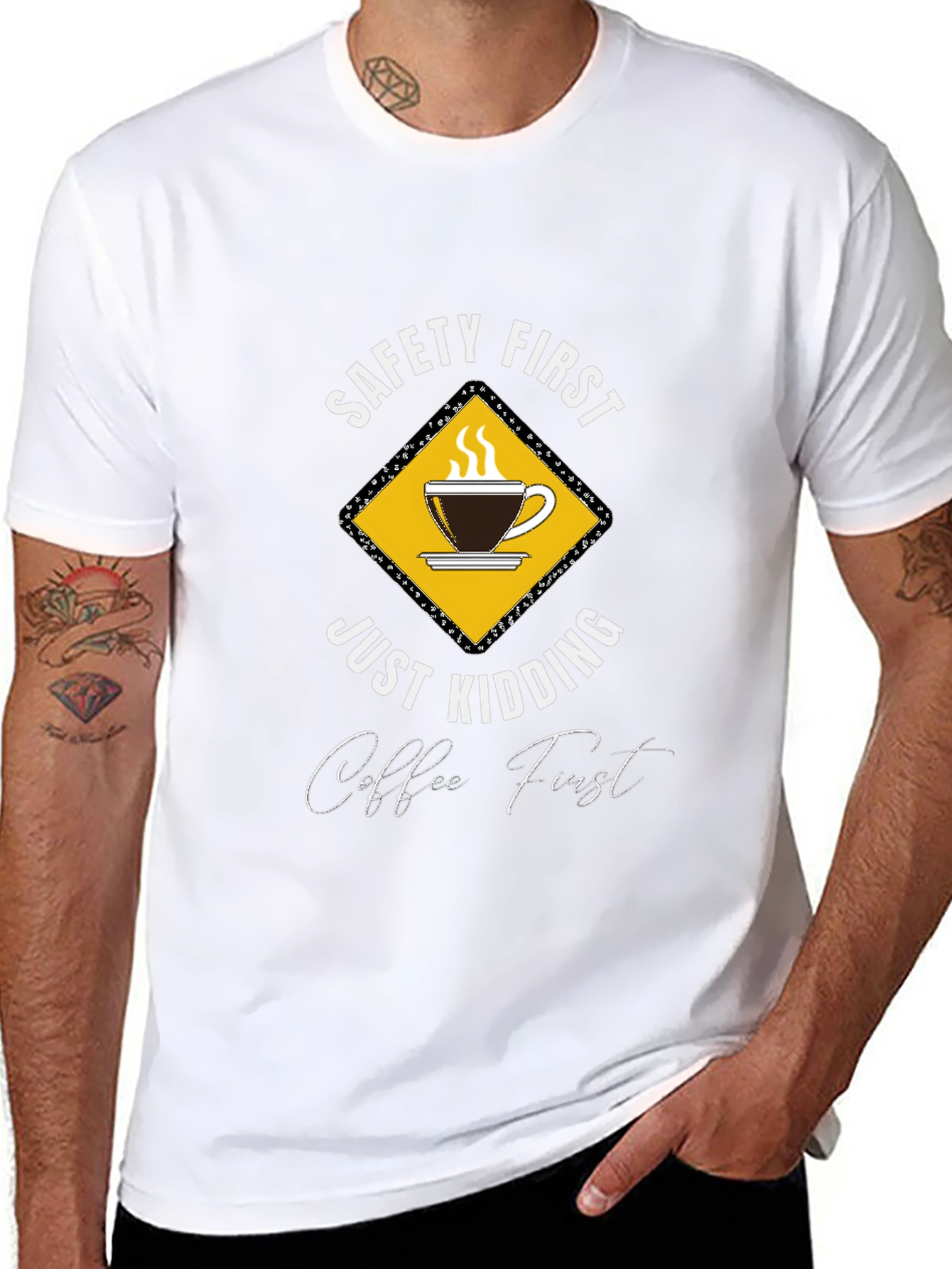 Funny Coffee First Graphic T-Shirt