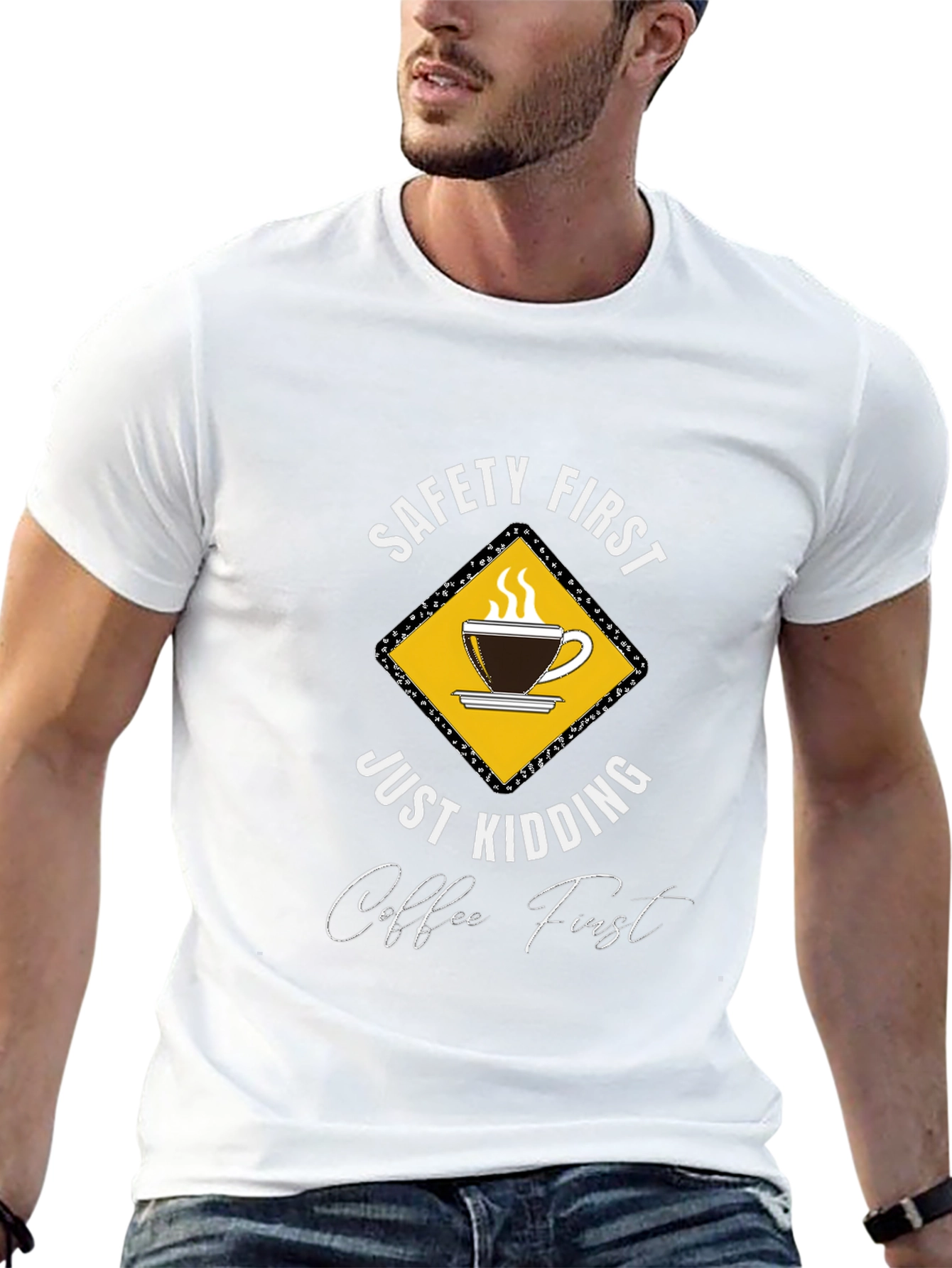 Funny Coffee First Graphic T-Shirt