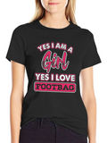 Yes I Am A Girl Footbag T-Shirt