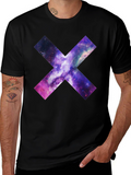Galaxy Cross Graphic T-Shirt - Black Cotton Tee