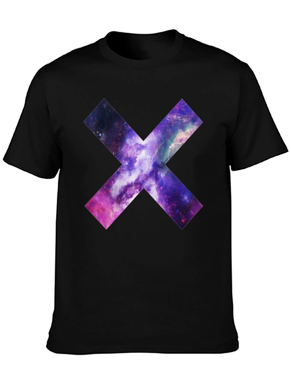 Galaxy Cross Graphic T-Shirt - Black Cotton Tee
