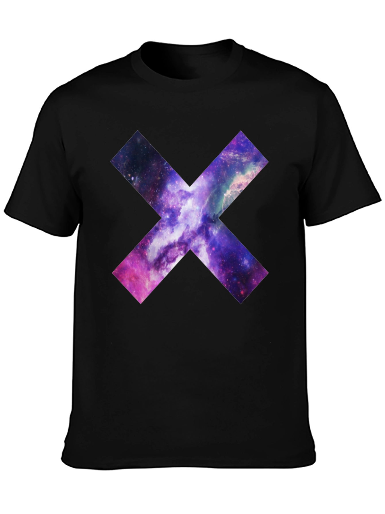 Galaxy Cross Graphic T-Shirt - Black Cotton Tee
