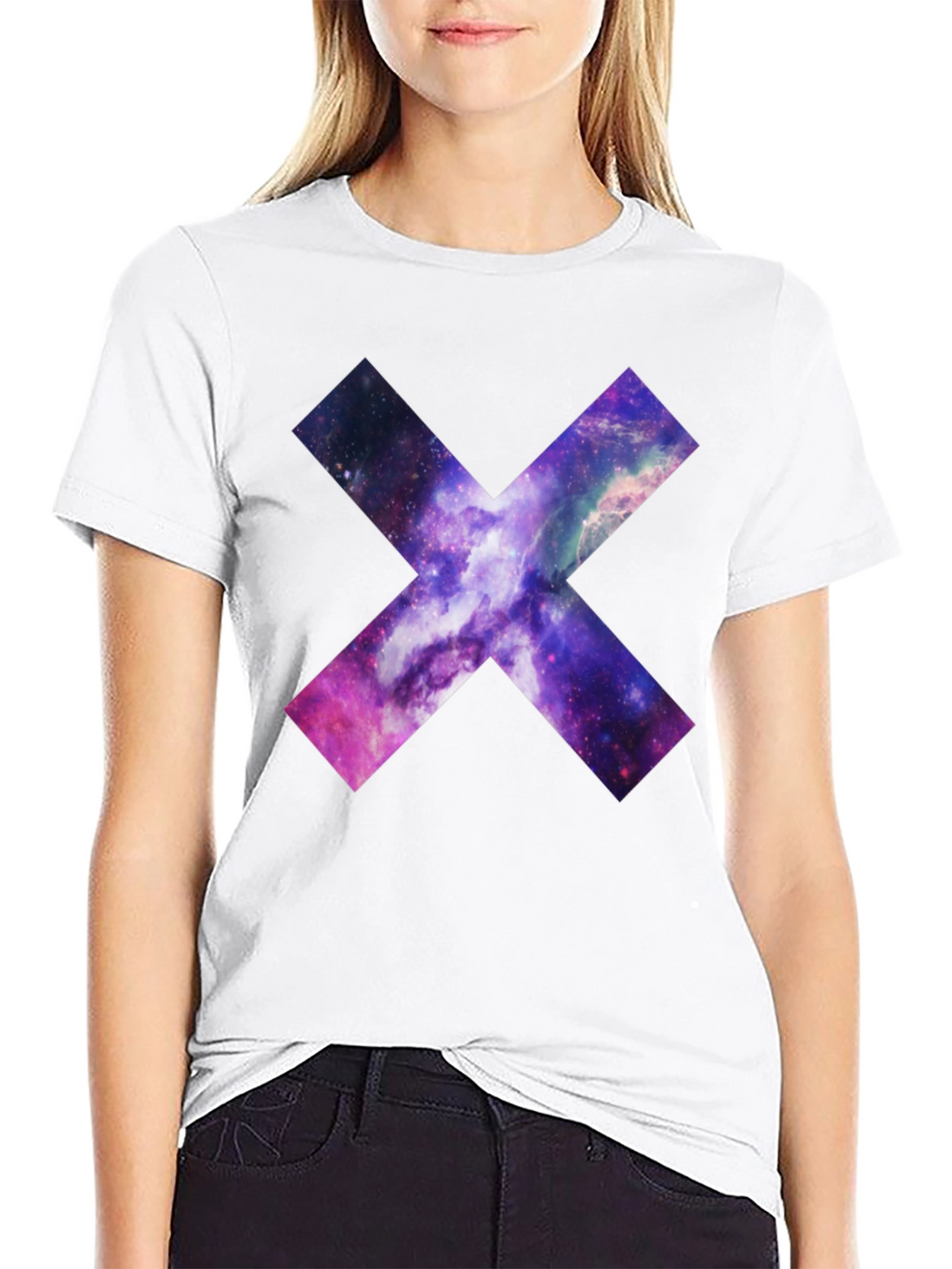 Galaxy Cross Graphic T-Shirt - Black Cotton Tee