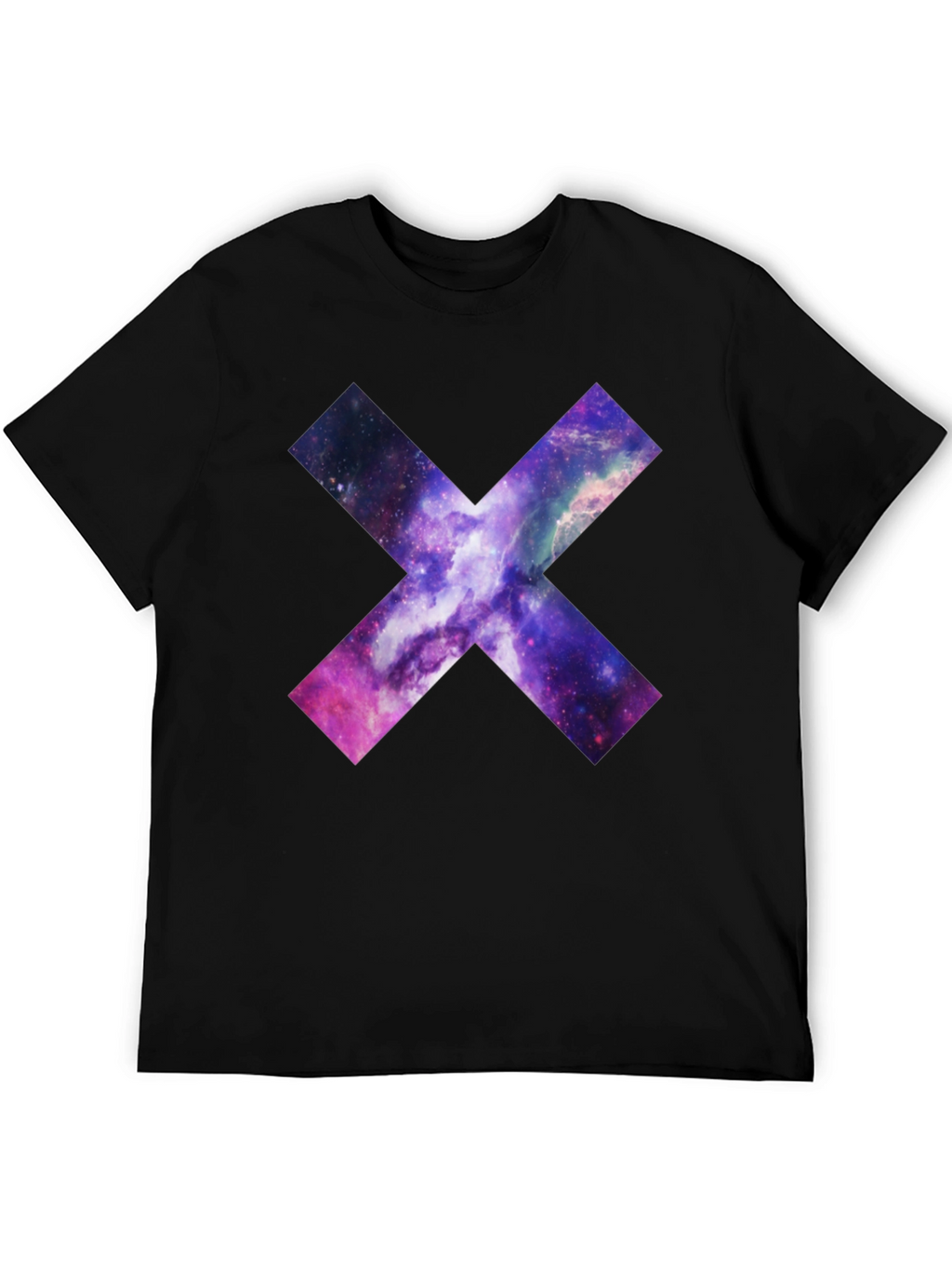 Galaxy Cross Graphic T-Shirt - Black Cotton Tee