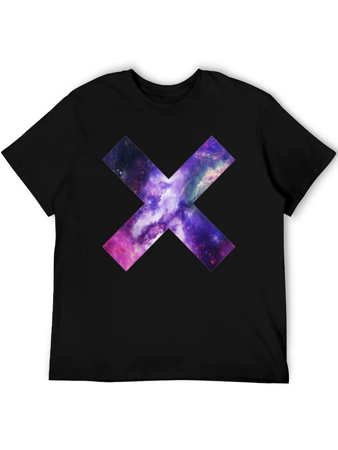 Galaxy Cross Graphic T-Shirt - Black Cotton Tee