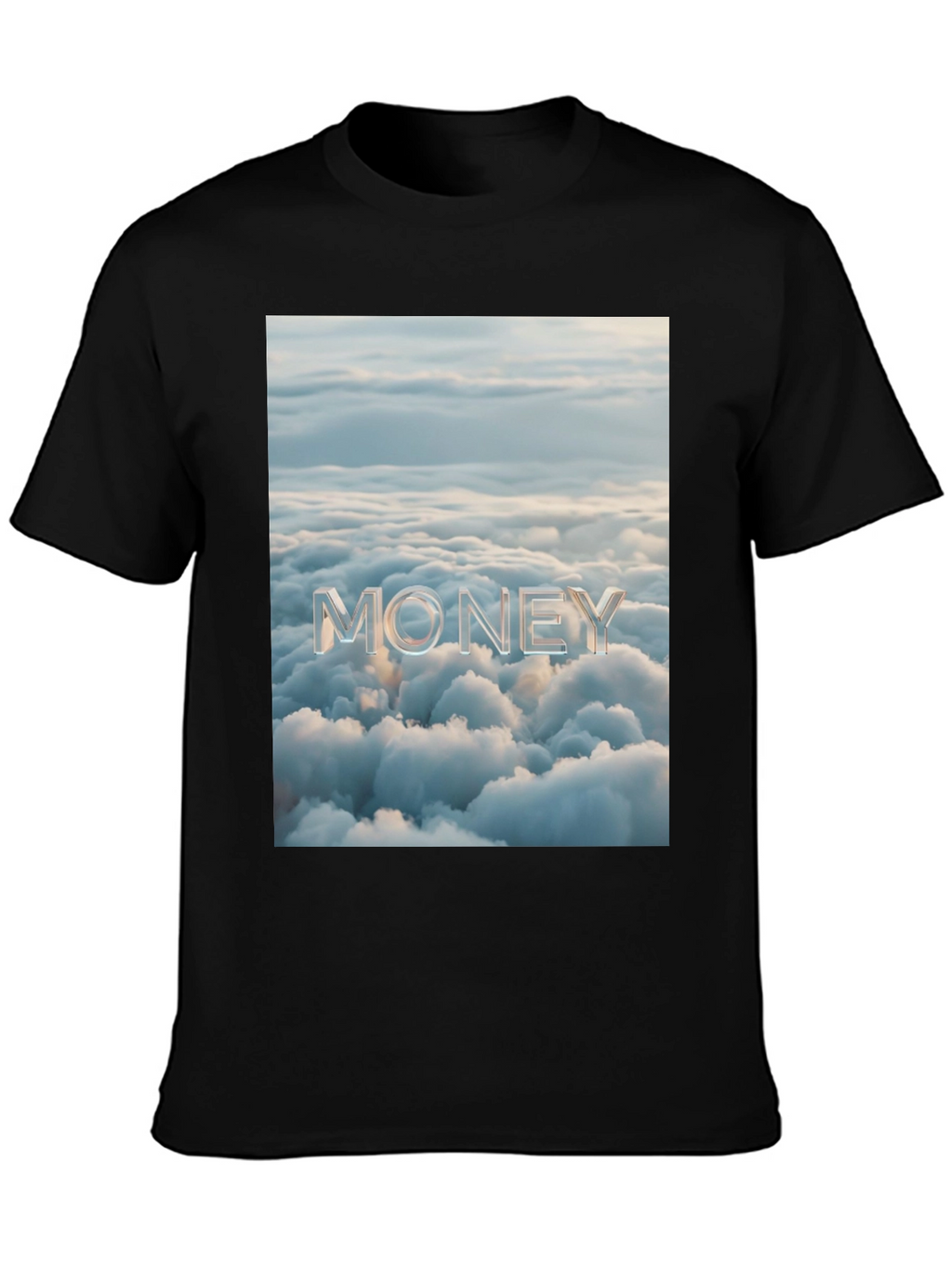 Money Clouds Black Graphic Tee Shirt